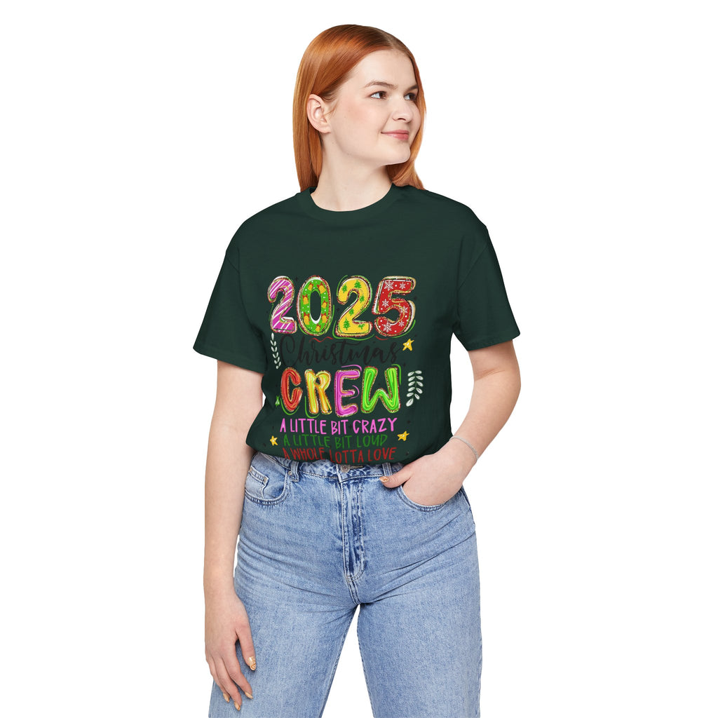2025 Christmas Crew T-Shirt, Funny Family Holiday Matching Tee, Colorful Festive Graphic Shirt, Xmas Party Outfit for Group
