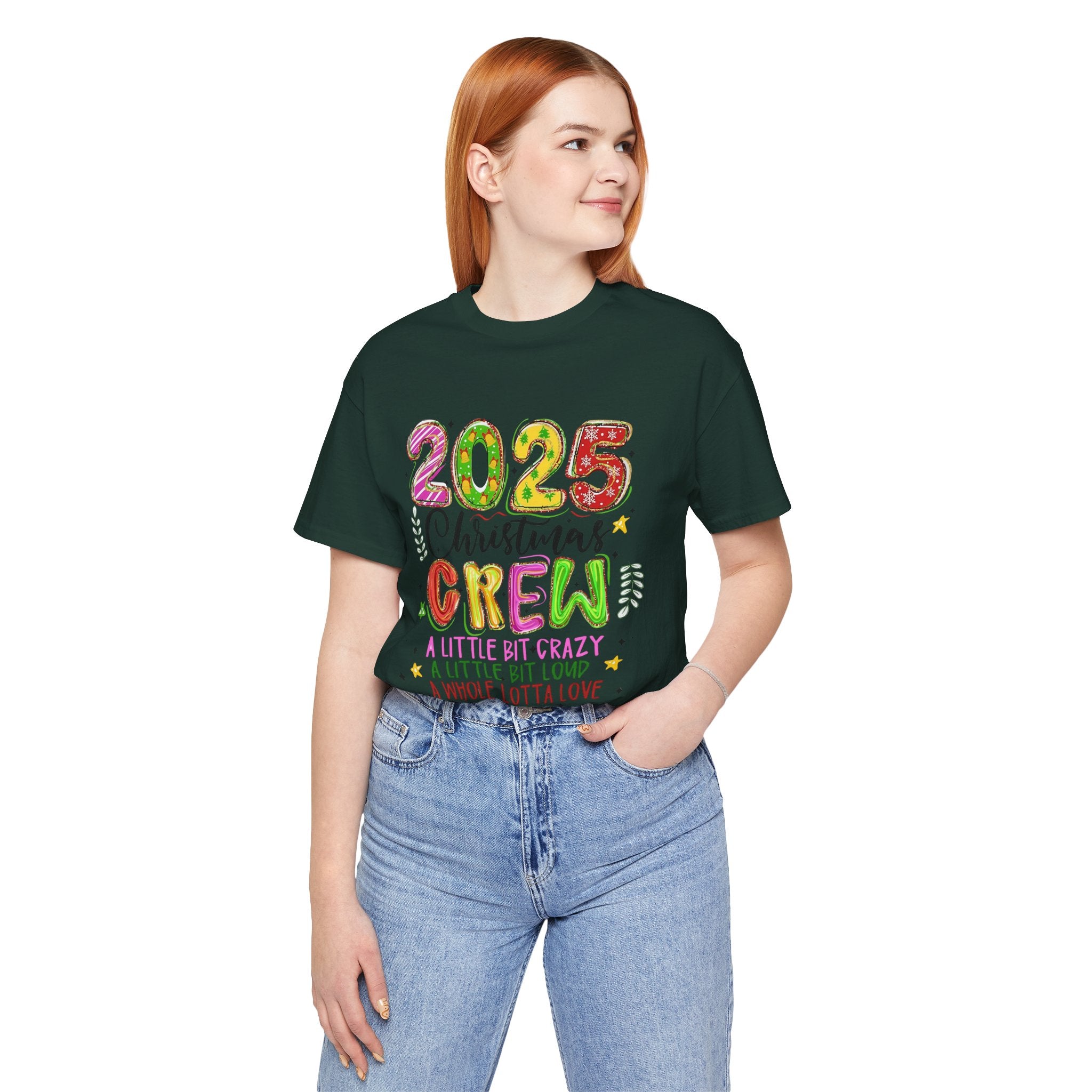 2025 Christmas Crew T-Shirt, Funny Family Holiday Matching Tee, Colorful Festive Graphic Shirt, Xmas Party Outfit for Group