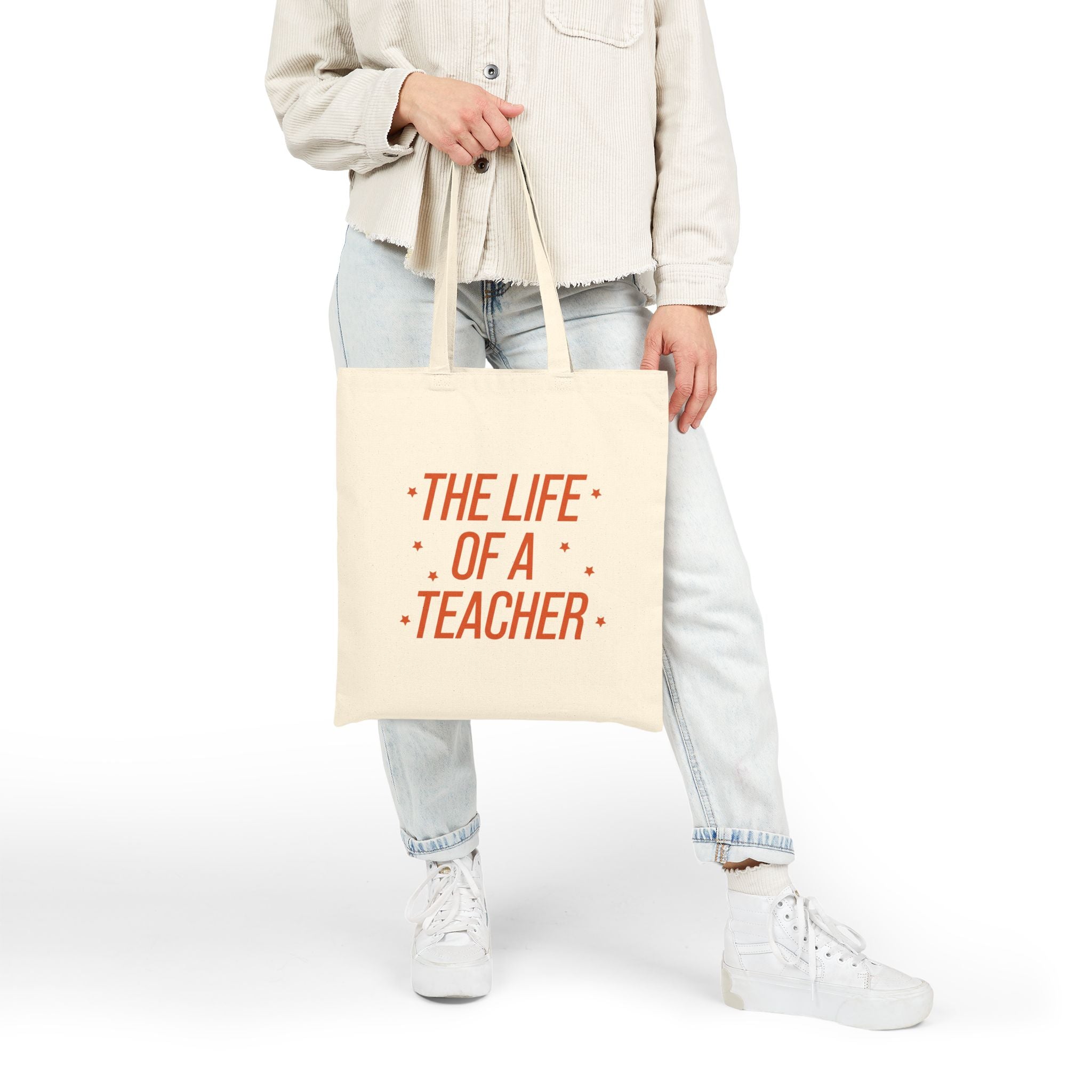 The Life of a Teacher Tote Bag, Funny Teacher Quote Bag, Gift for Educators, Back to School Teacher Appreciation Tote, Teaching Life Bag