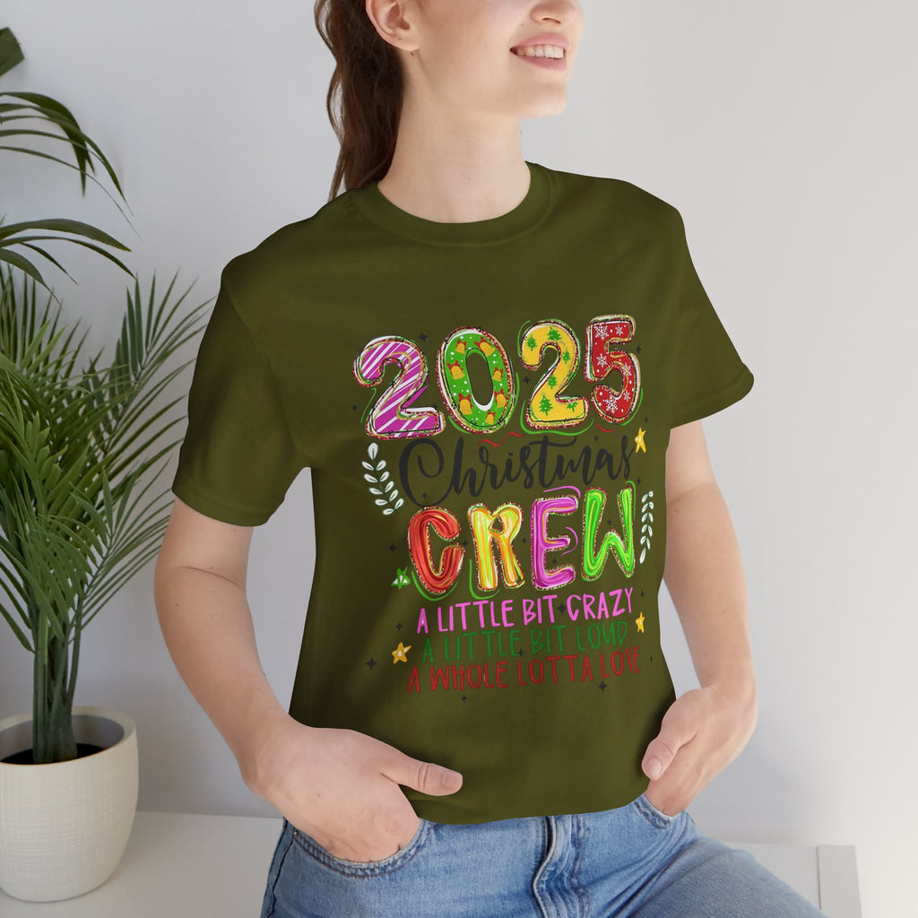 2025 Christmas Crew T-Shirt, Funny Family Holiday Matching Tee, Colorful Festive Graphic Shirt, Xmas Party Outfit for Group