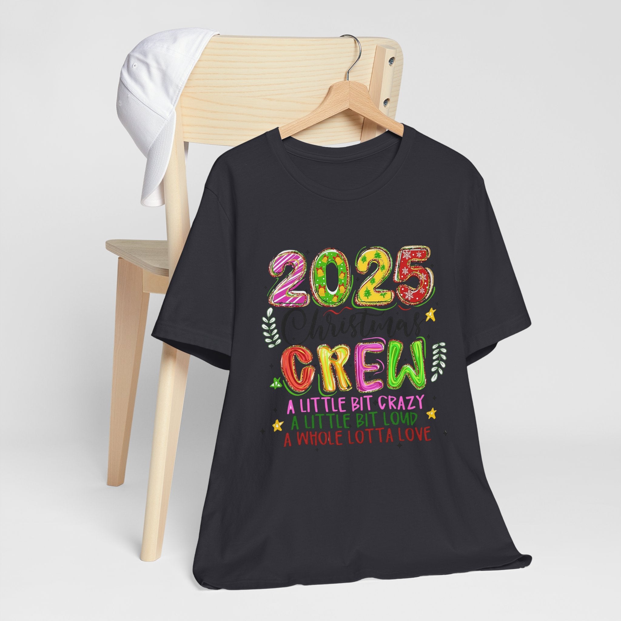2025 Christmas Crew T-Shirt, Funny Family Holiday Matching Tee, Colorful Festive Graphic Shirt, Xmas Party Outfit for Group