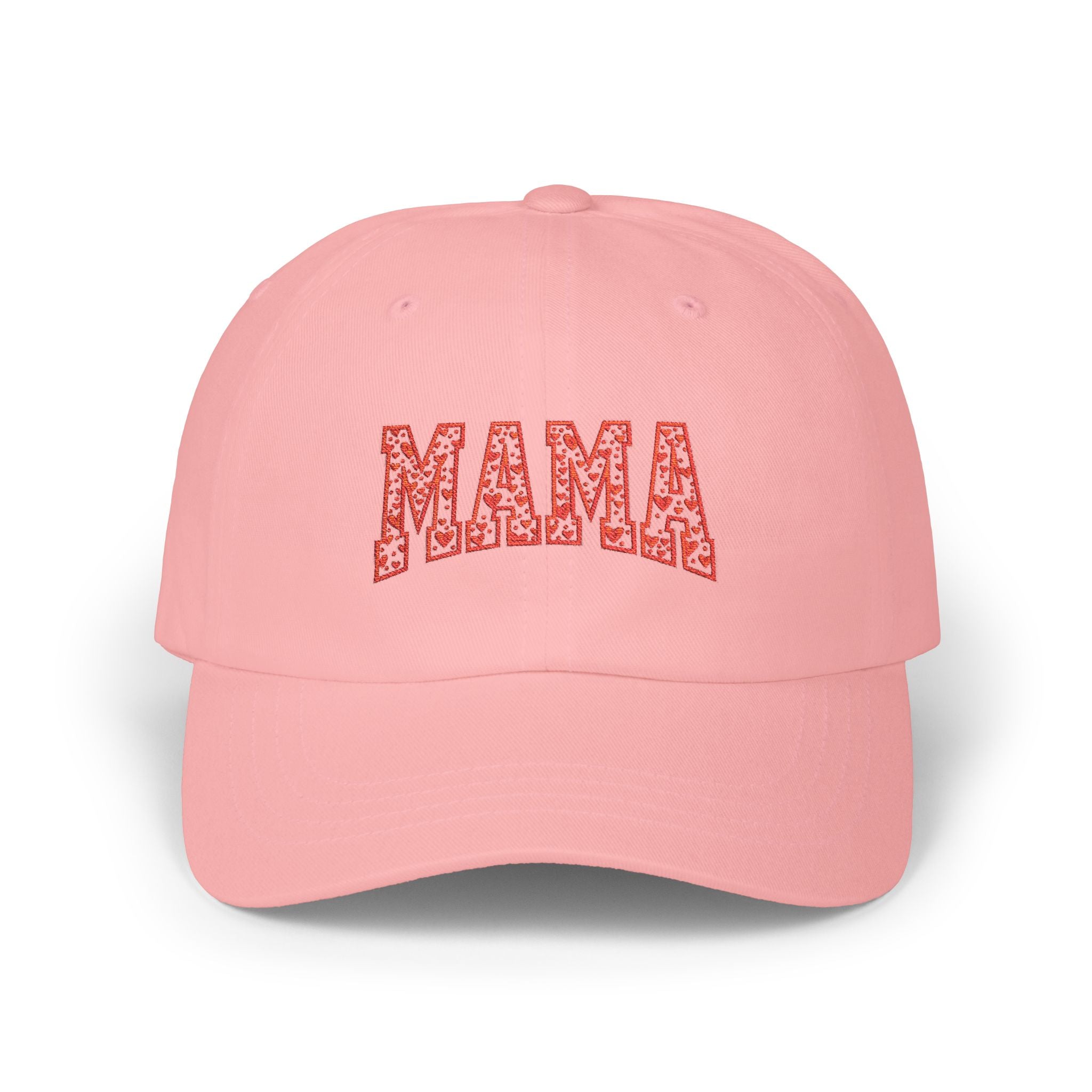 MAMA Heart Embroidered Hat, Red Heart Stitch Design Cap, Valentine Mom Embroidery, Mother's Day Gift Hat, Cute Mama Baseball Cap
