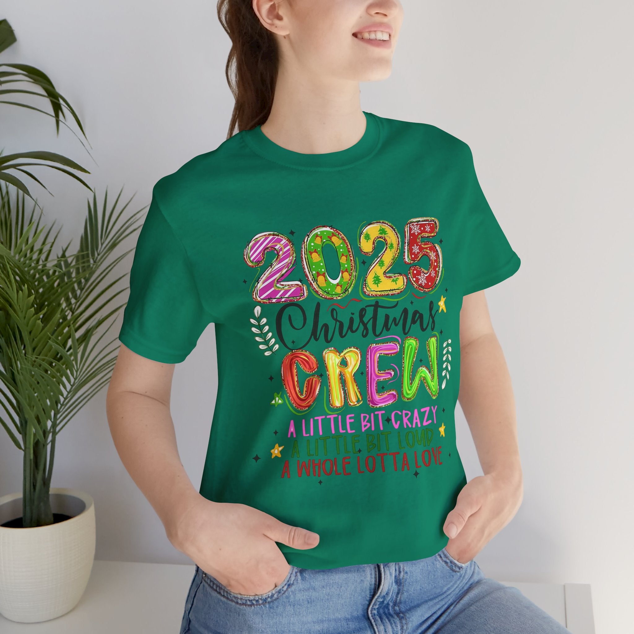 2025 Christmas Crew T-Shirt, Funny Family Holiday Matching Tee, Colorful Festive Graphic Shirt, Xmas Party Outfit for Group
