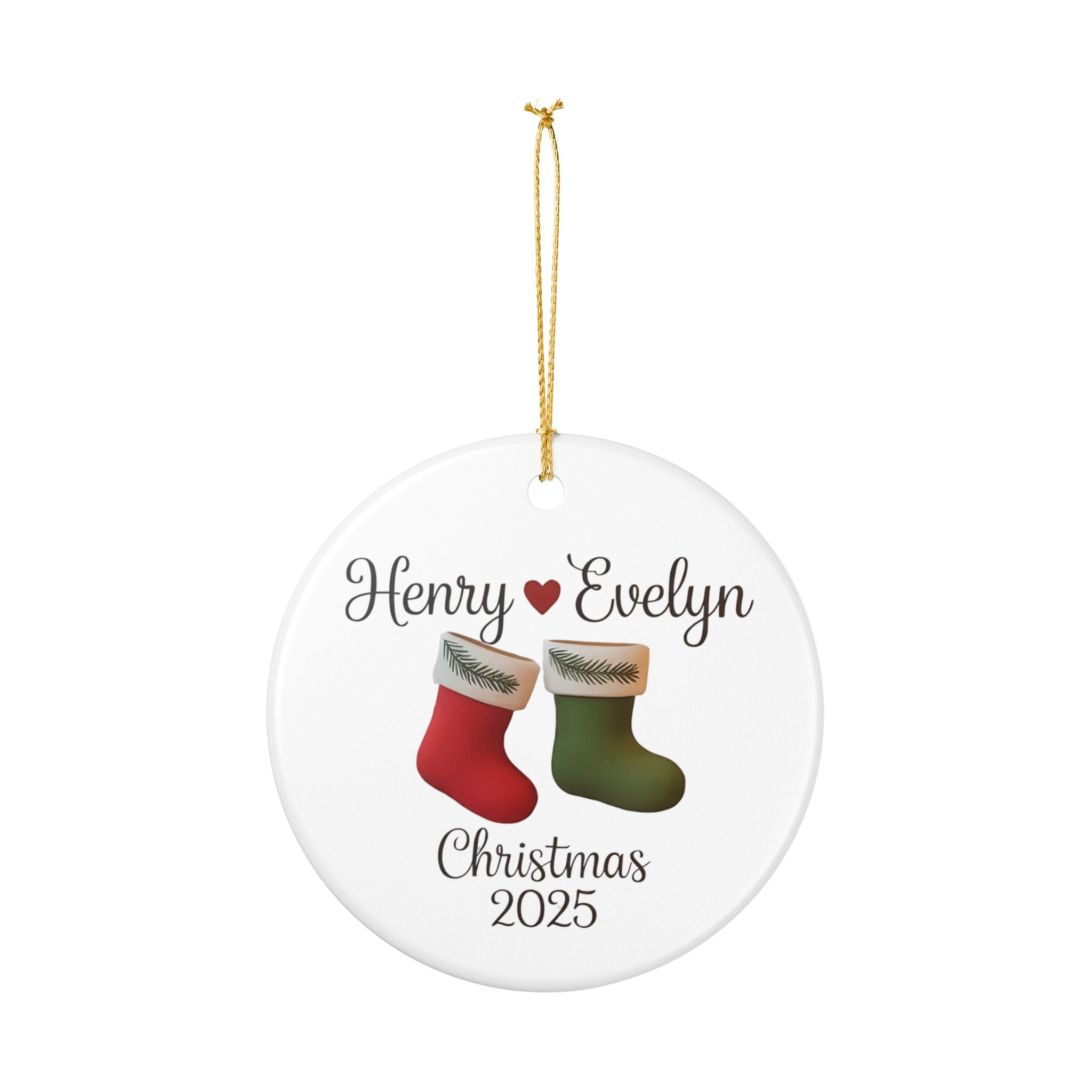 Personalized Couple Christmas Ornament 2025, Custom Couple Christmas 2025 Ornament, Family Holiday Decor, Custom Name Decoration, Festive Gift for Couples, Ornament 2025