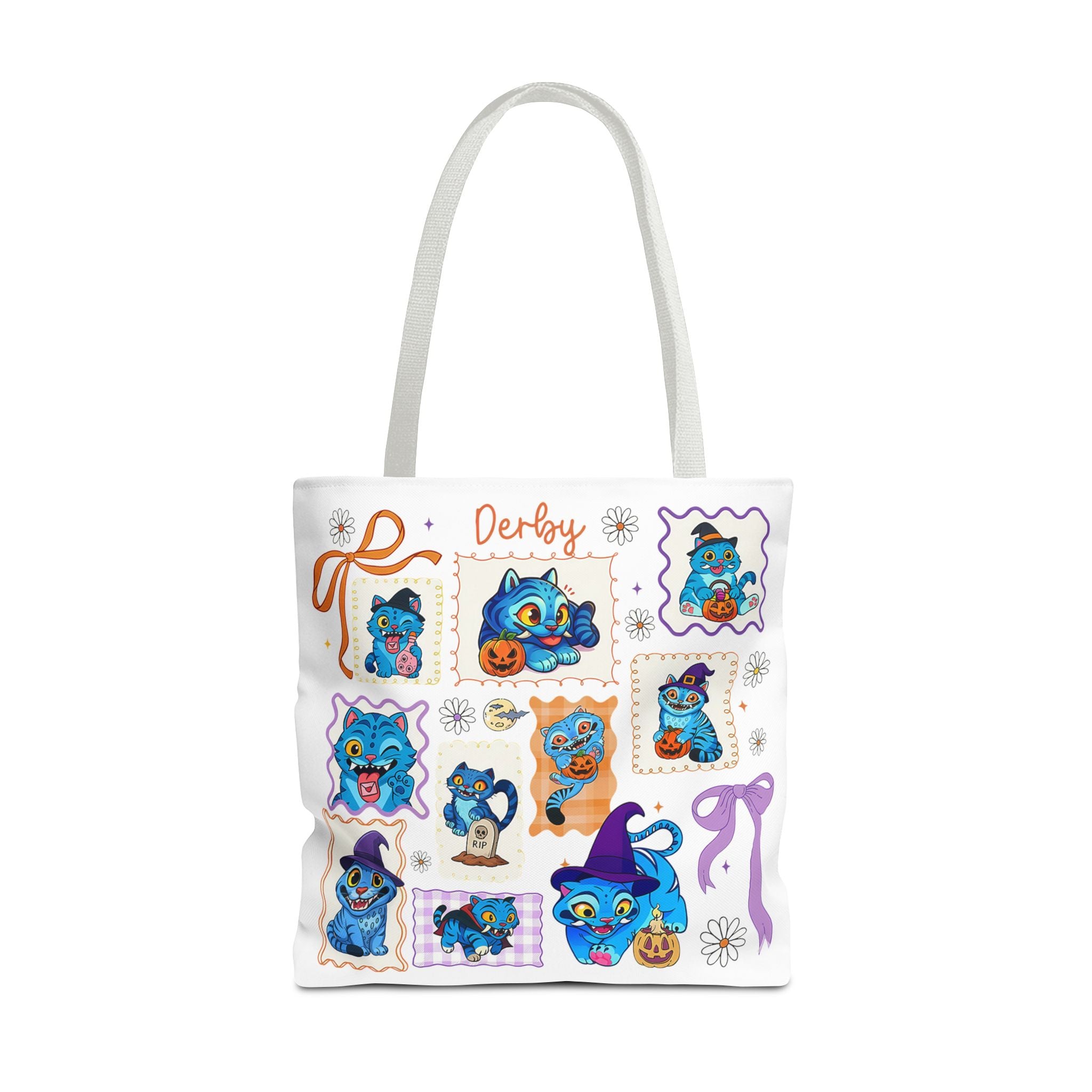 Whimsical Halloween Tote Bag, Eco-Friendly Shopping Bag, Cute Gift for Witches, Spooky Season Essentials, Derby Themed Accessories