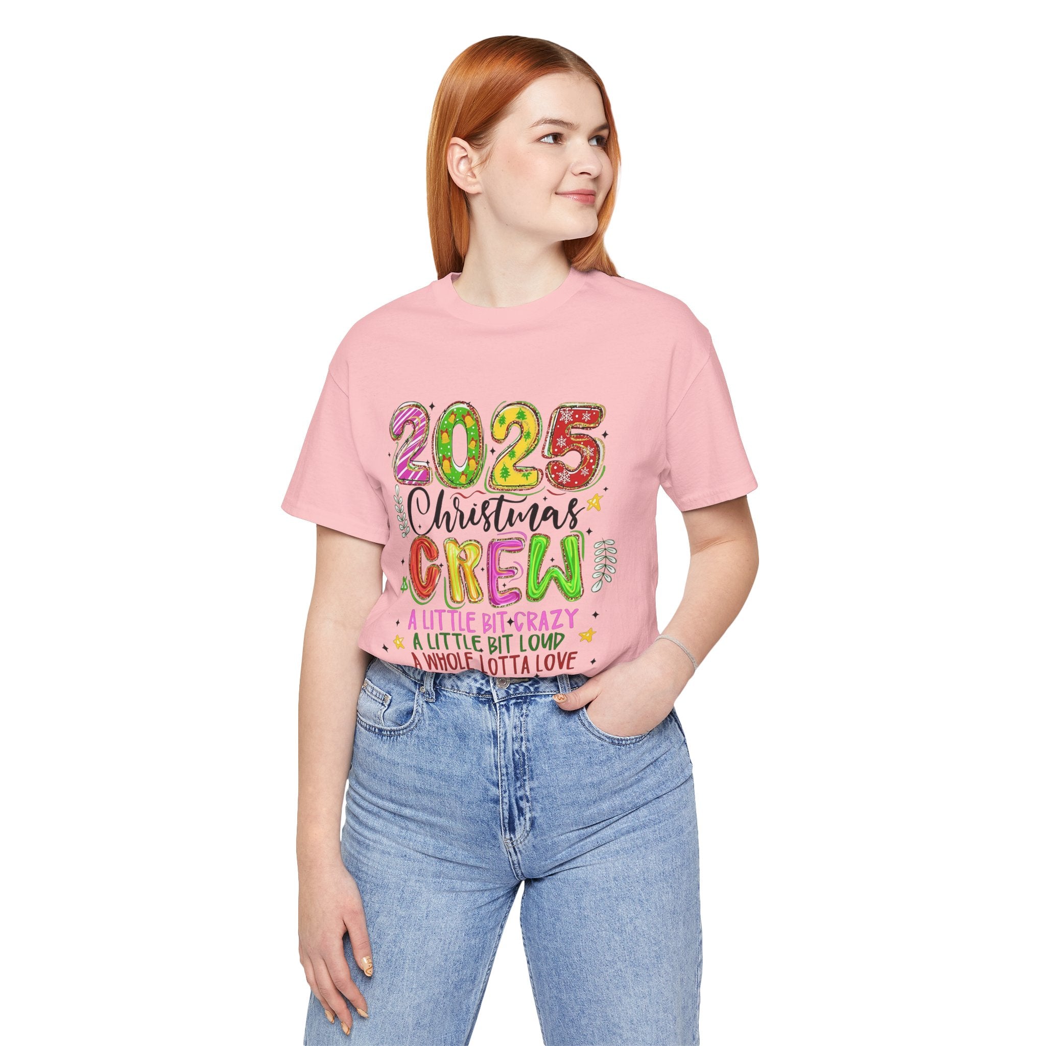 2025 Christmas Crew T-Shirt, Funny Family Holiday Matching Tee, Colorful Festive Graphic Shirt, Xmas Party Outfit for Group