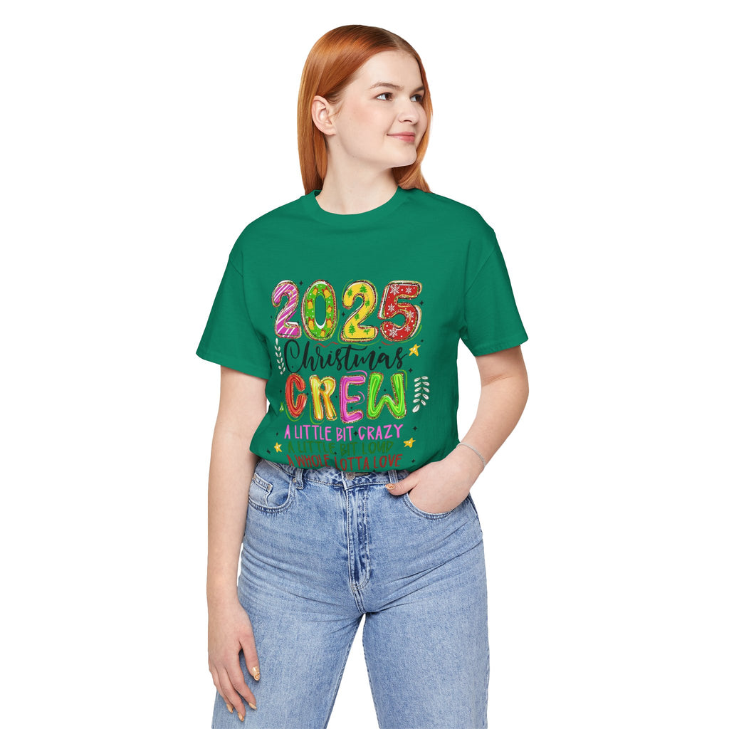 2025 Christmas Crew T-Shirt, Funny Family Holiday Matching Tee, Colorful Festive Graphic Shirt, Xmas Party Outfit for Group