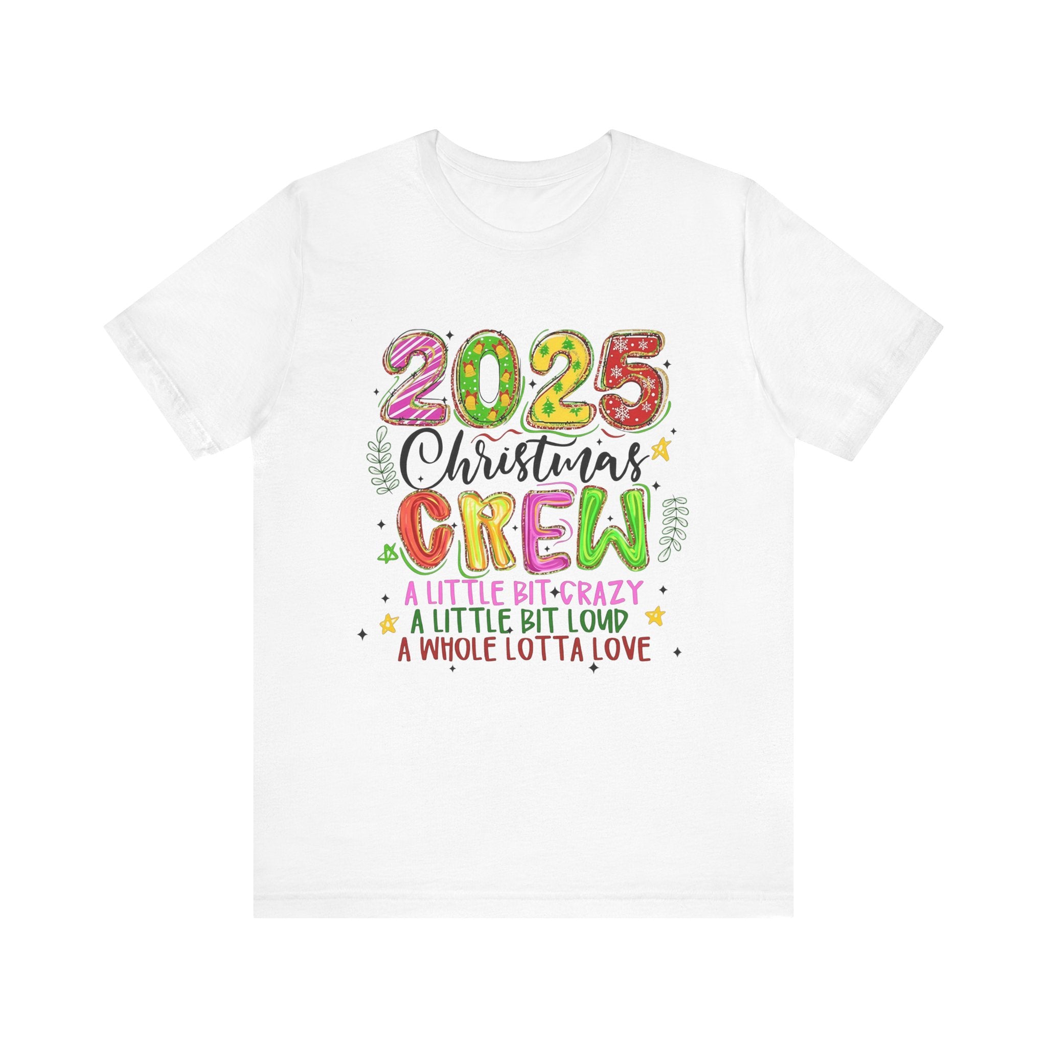 2025 Christmas Crew T-Shirt, Funny Family Holiday Matching Tee, Colorful Festive Graphic Shirt, Xmas Party Outfit for Group