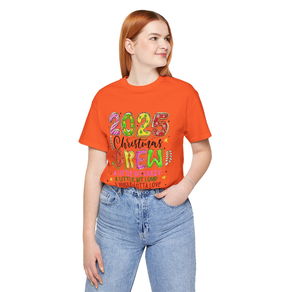 2025 Christmas Crew T-Shirt, Funny Family Holiday Matching Tee, Colorful Festive Graphic Shirt, Xmas Party Outfit for Group