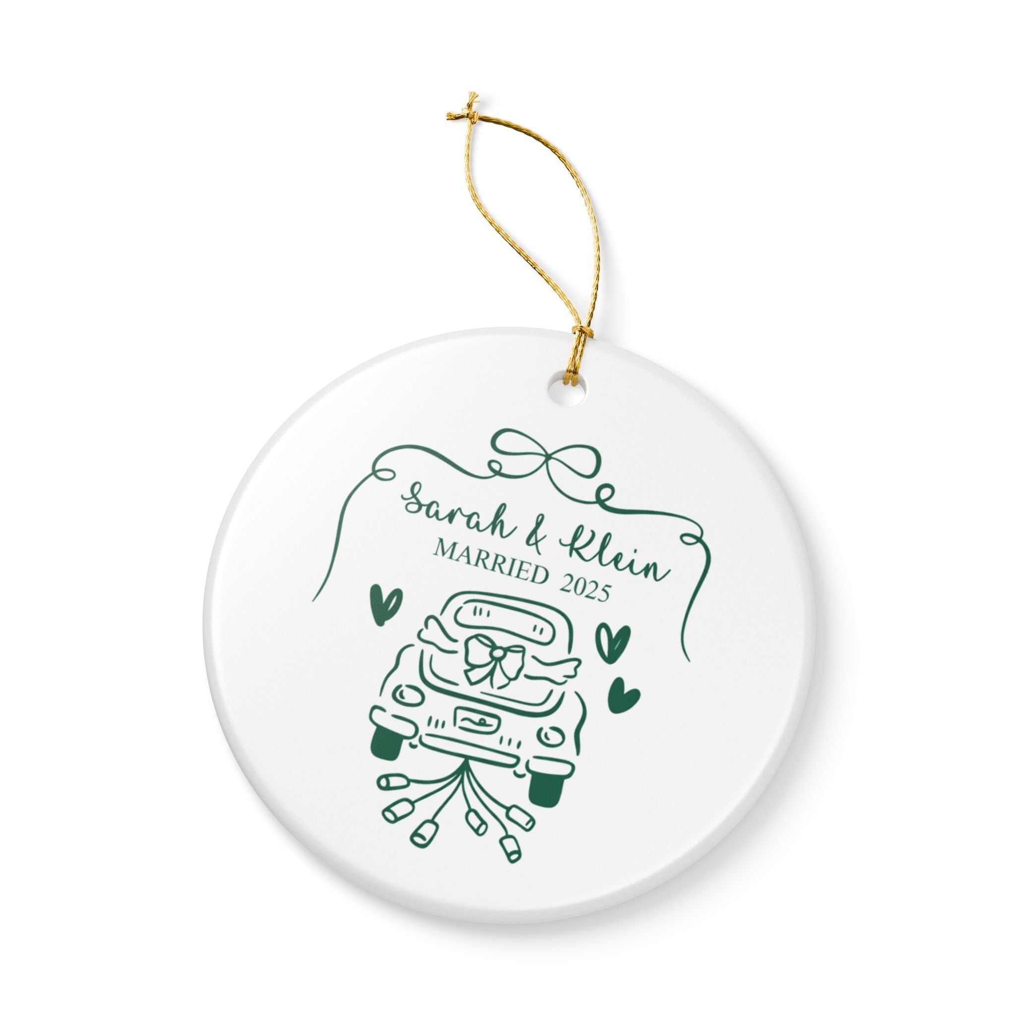 Personalized Wedding Ornament 2025, Just Married Car Design, Custom Couple Gift, Engagement Keepsake, Bride and Groom Decoration