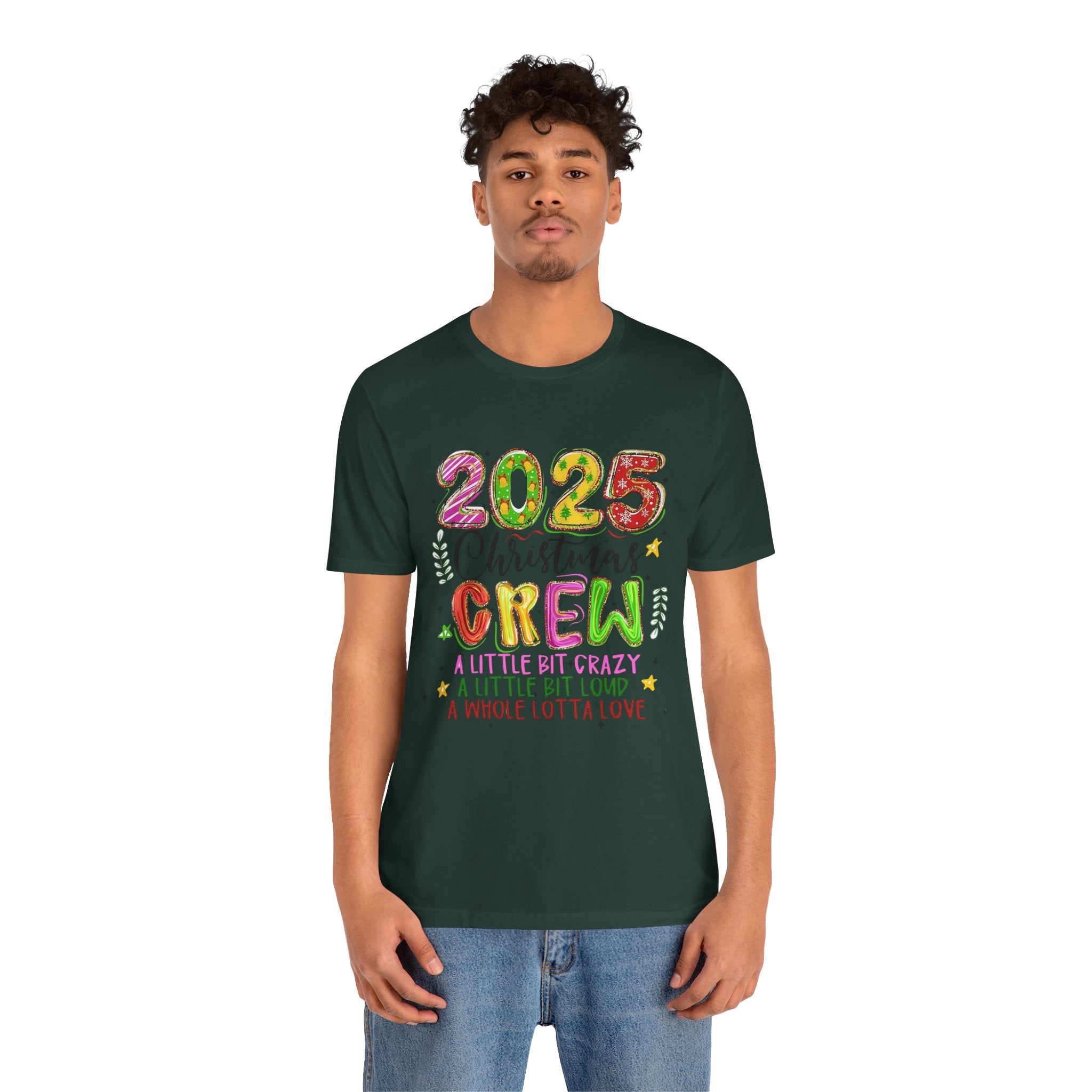 2025 Christmas Crew T-Shirt, Funny Family Holiday Matching Tee, Colorful Festive Graphic Shirt, Xmas Party Outfit for Group
