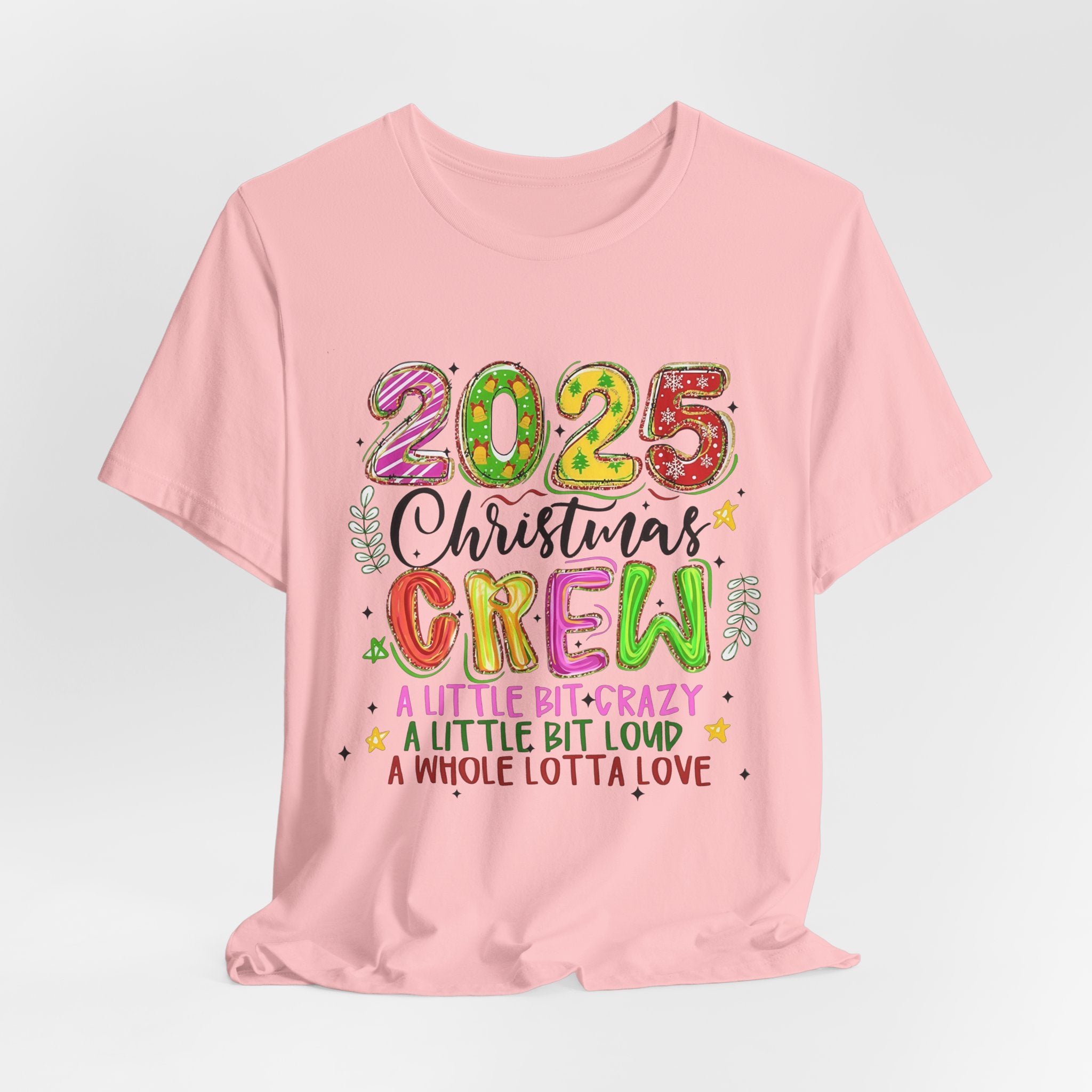 2025 Christmas Crew T-Shirt, Funny Family Holiday Matching Tee, Colorful Festive Graphic Shirt, Xmas Party Outfit for Group