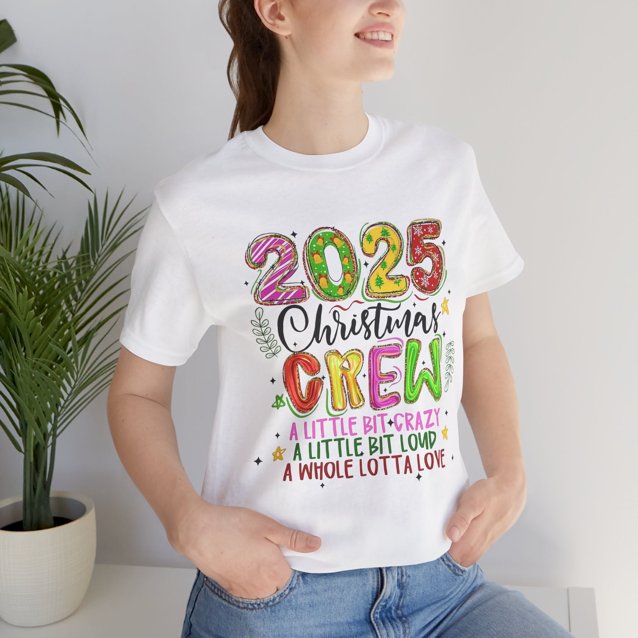2025 Christmas Crew T-Shirt, Funny Family Holiday Matching Tee, Colorful Festive Graphic Shirt, Xmas Party Outfit for Group