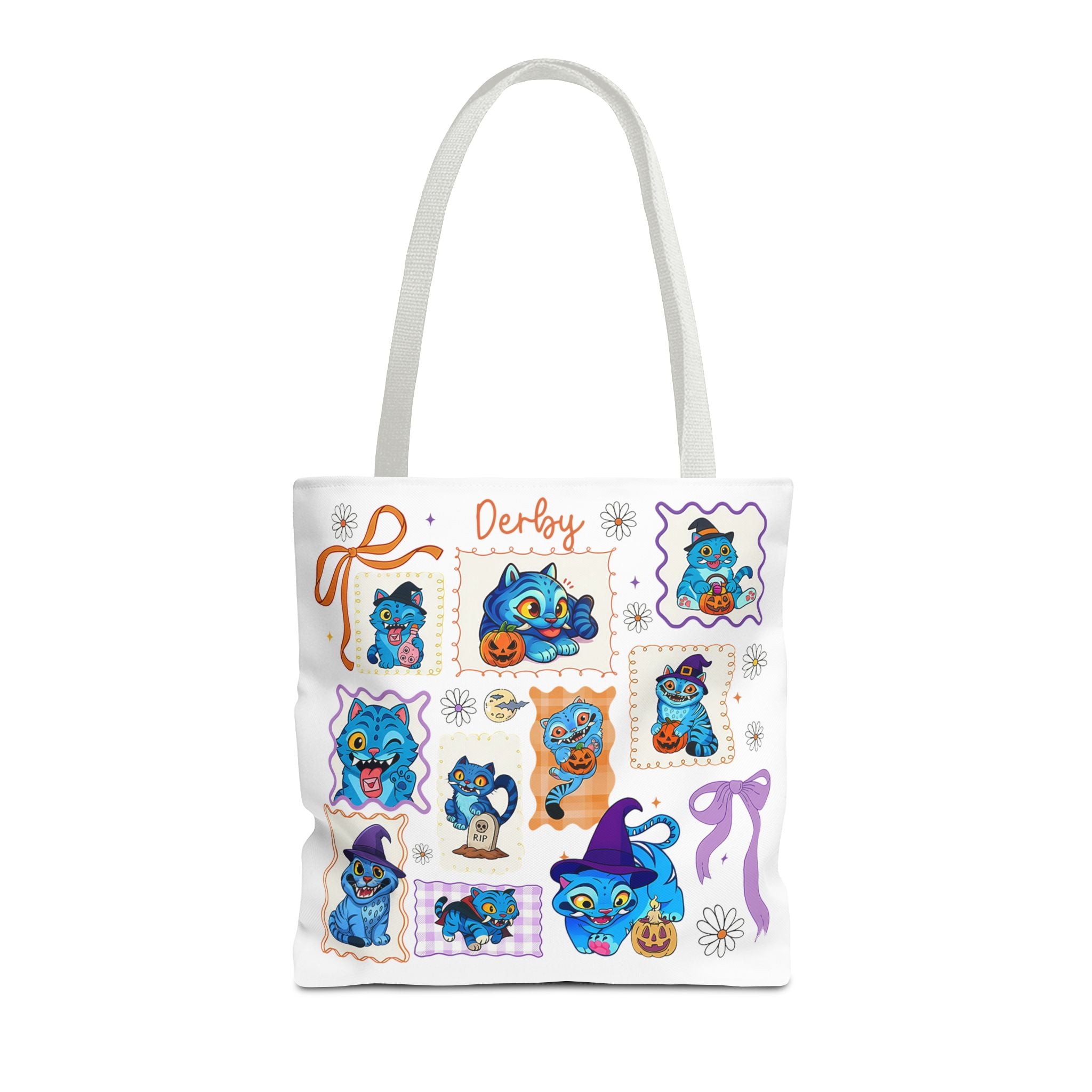 Whimsical Halloween Tote Bag, Eco-Friendly Shopping Bag, Cute Gift for Witches, Spooky Season Essentials, Derby Themed Accessories