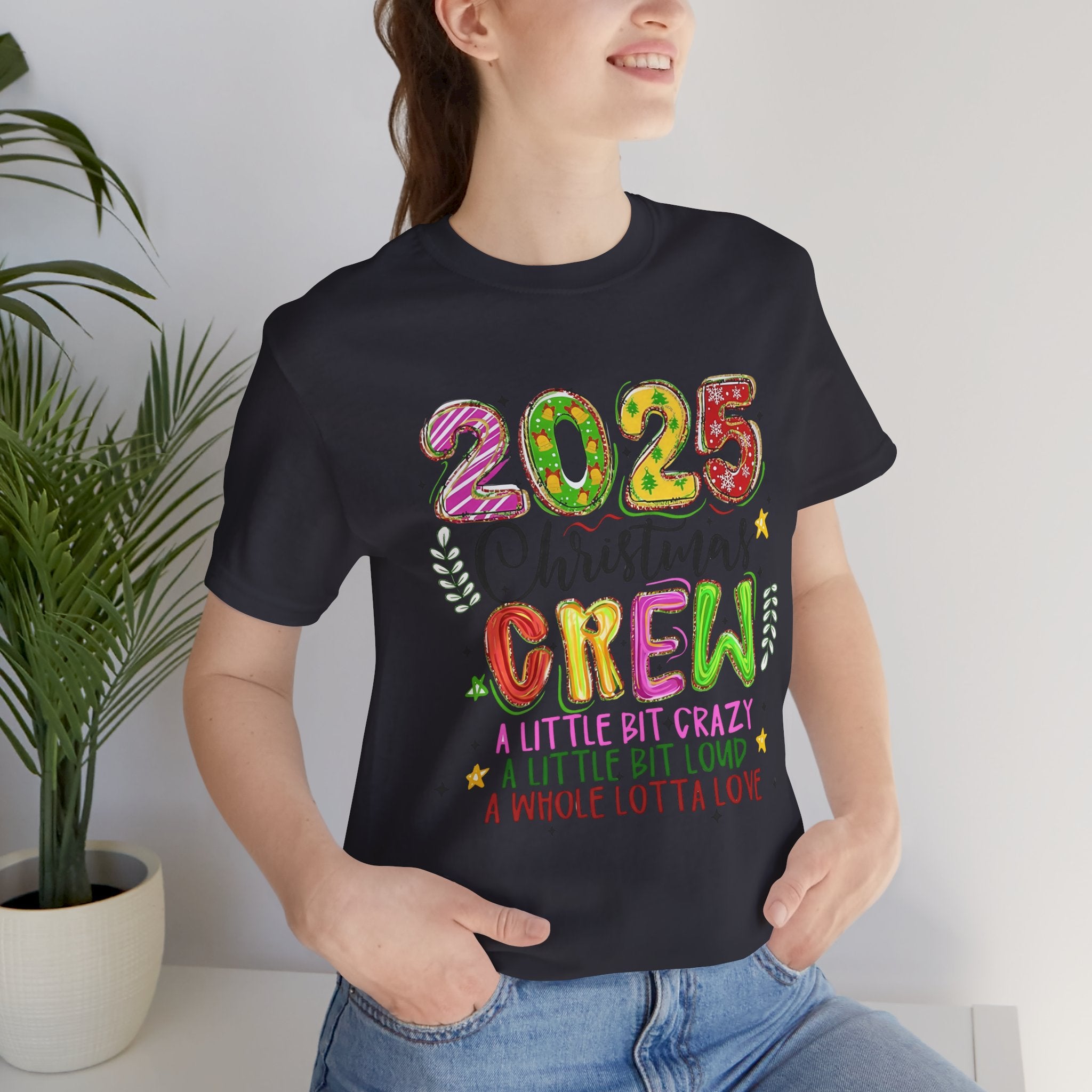2025 Christmas Crew T-Shirt, Funny Family Holiday Matching Tee, Colorful Festive Graphic Shirt, Xmas Party Outfit for Group