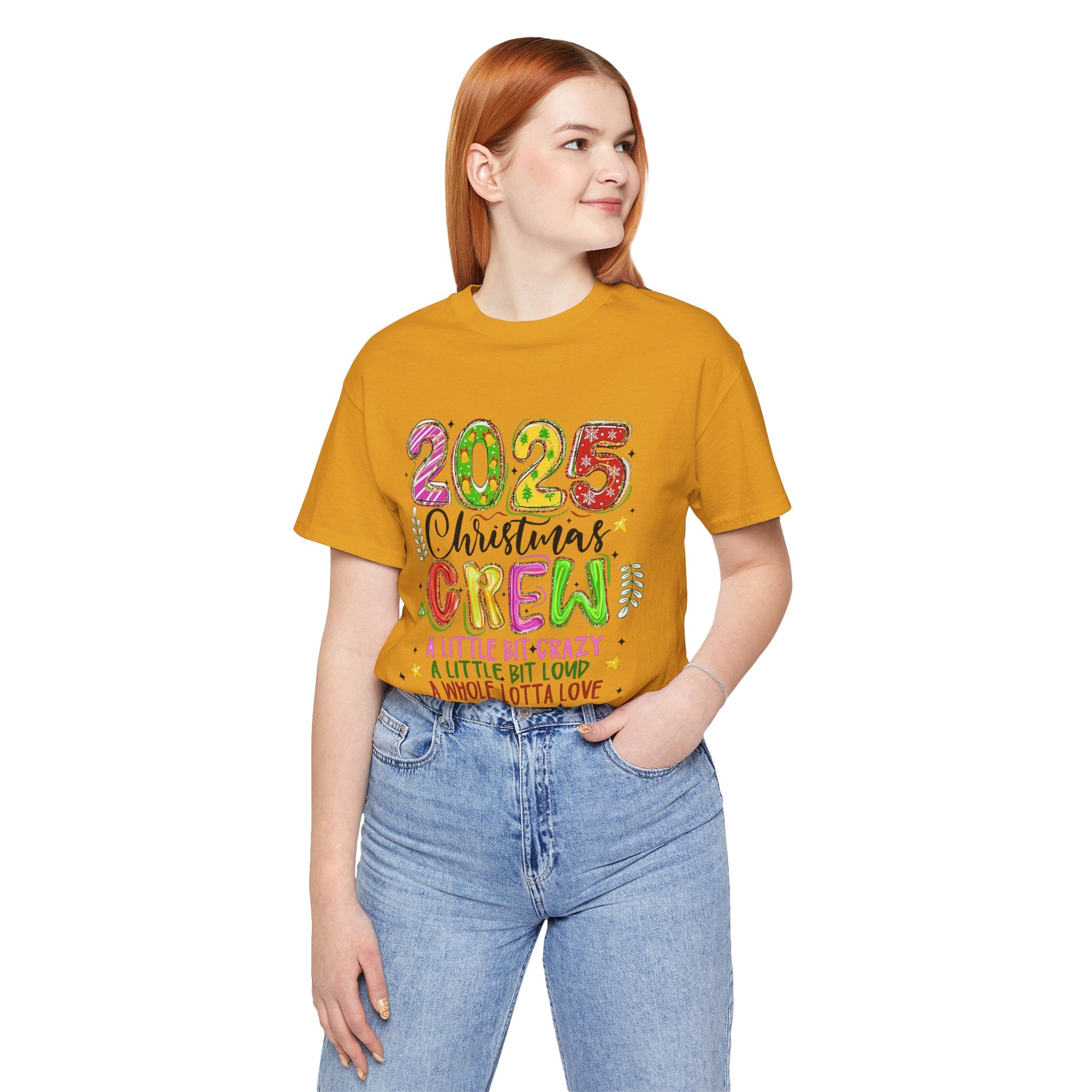 2025 Christmas Crew T-Shirt, Funny Family Holiday Matching Tee, Colorful Festive Graphic Shirt, Xmas Party Outfit for Group