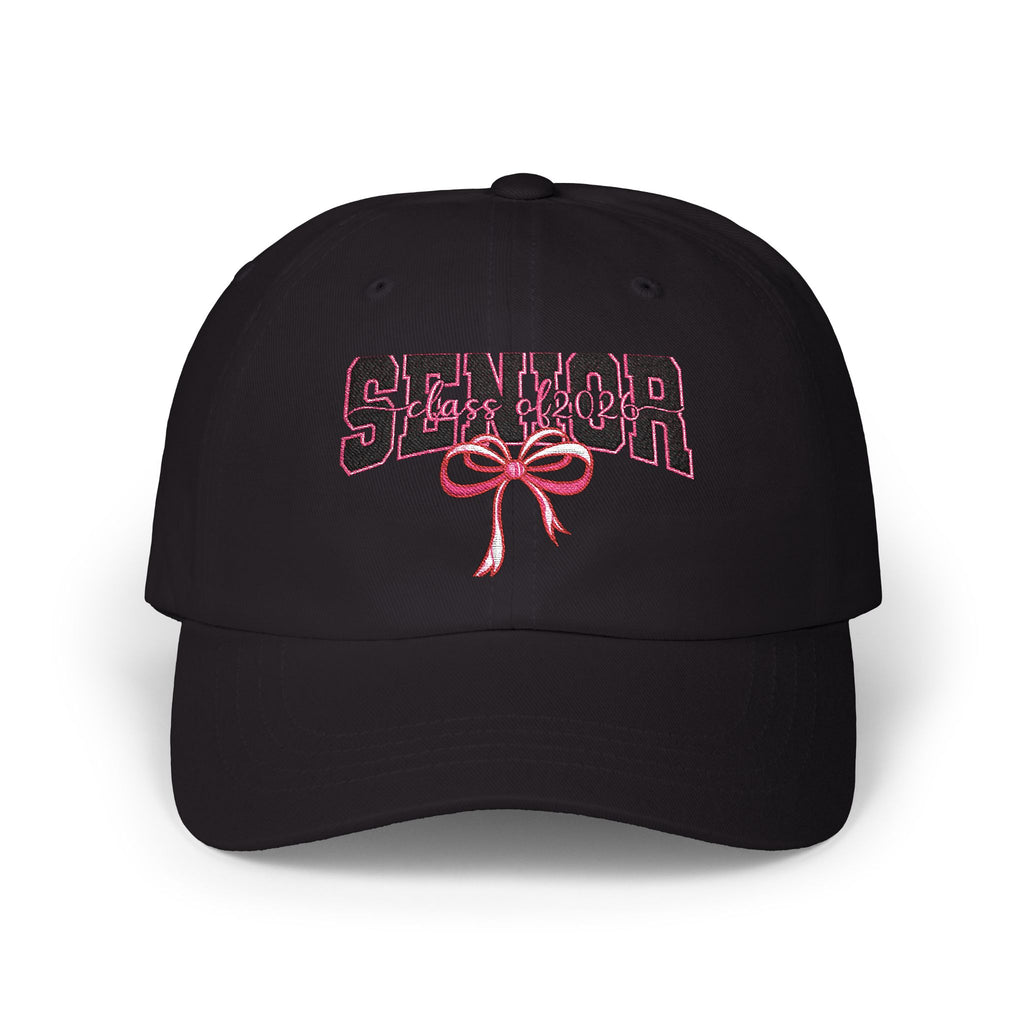 Senior Class of 2026 Embroidered Hat, Pink Bow Graduation Cap, High School Senior Baseball Hat, Class of 2026 Gift, Grad Embroidery Cap