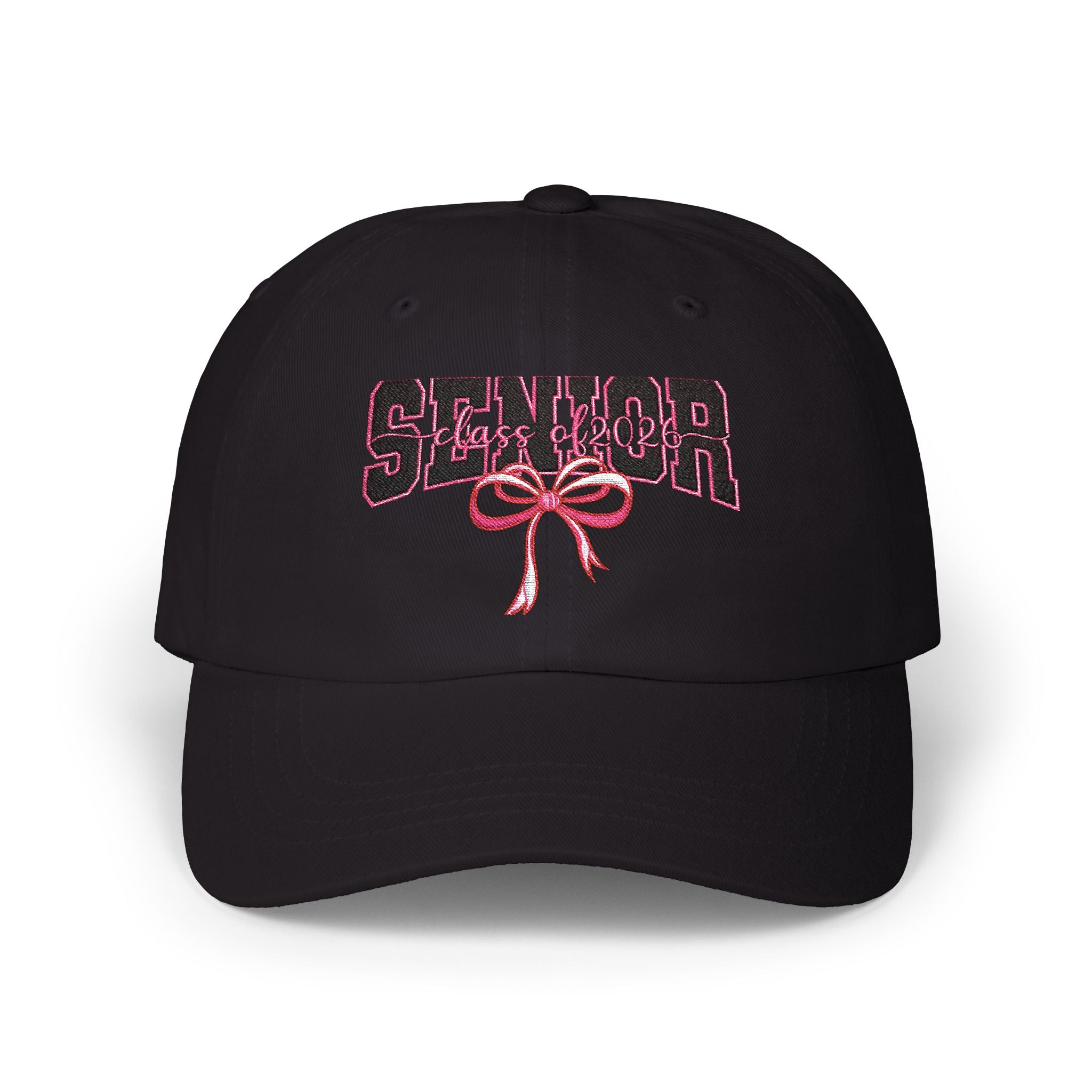 Senior Class of 2026 Embroidered Hat, Pink Bow Graduation Cap, High School Senior Baseball Hat, Class of 2026 Gift, Grad Embroidery Cap