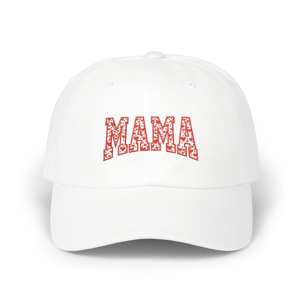MAMA Heart Embroidered Hat, Red Heart Stitch Design Cap, Valentine Mom Embroidery, Mother's Day Gift Hat, Cute Mama Baseball Cap