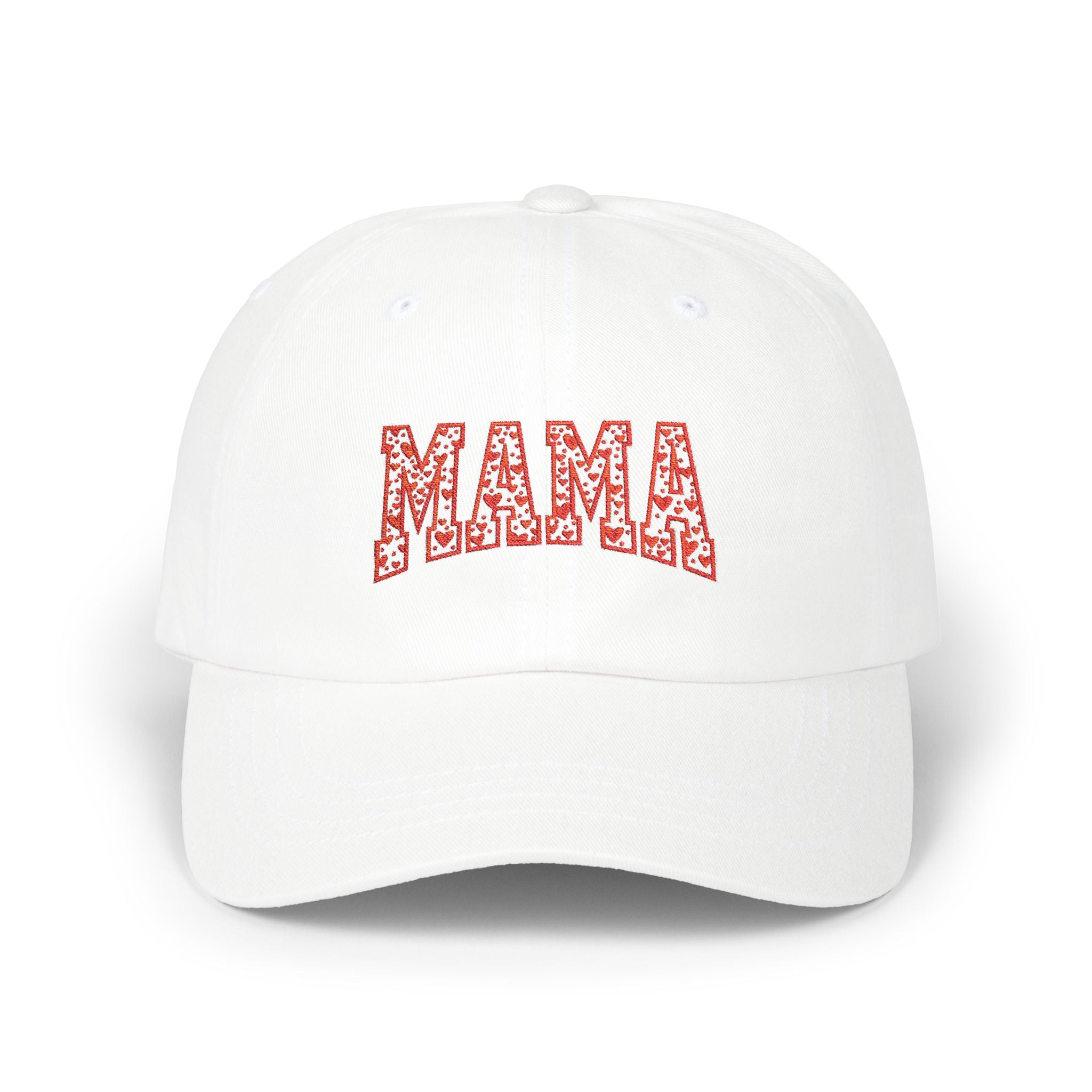 MAMA Heart Embroidered Hat, Red Heart Stitch Design Cap, Valentine Mom Embroidery, Mother's Day Gift Hat, Cute Mama Baseball Cap