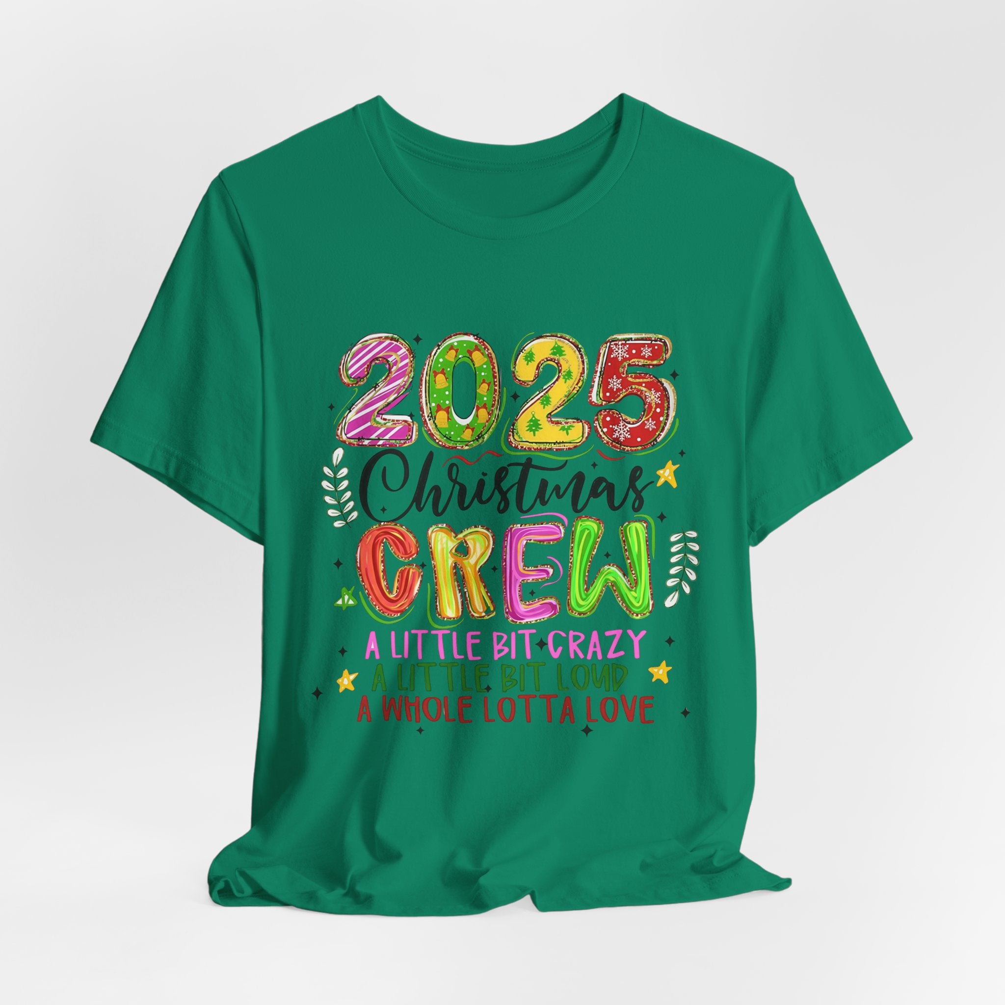 2025 Christmas Crew T-Shirt, Funny Family Holiday Matching Tee, Colorful Festive Graphic Shirt, Xmas Party Outfit for Group