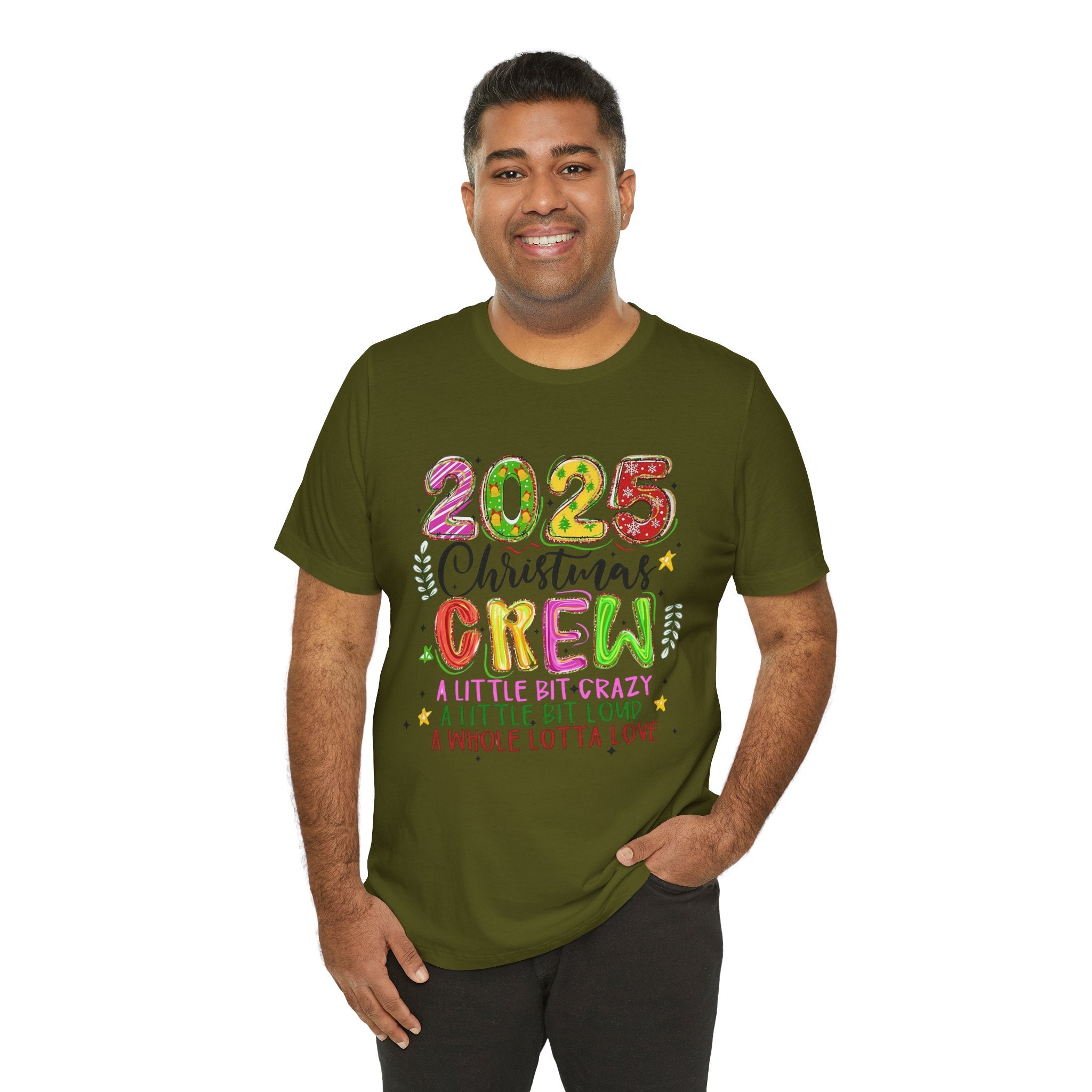 2025 Christmas Crew T-Shirt, Funny Family Holiday Matching Tee, Colorful Festive Graphic Shirt, Xmas Party Outfit for Group