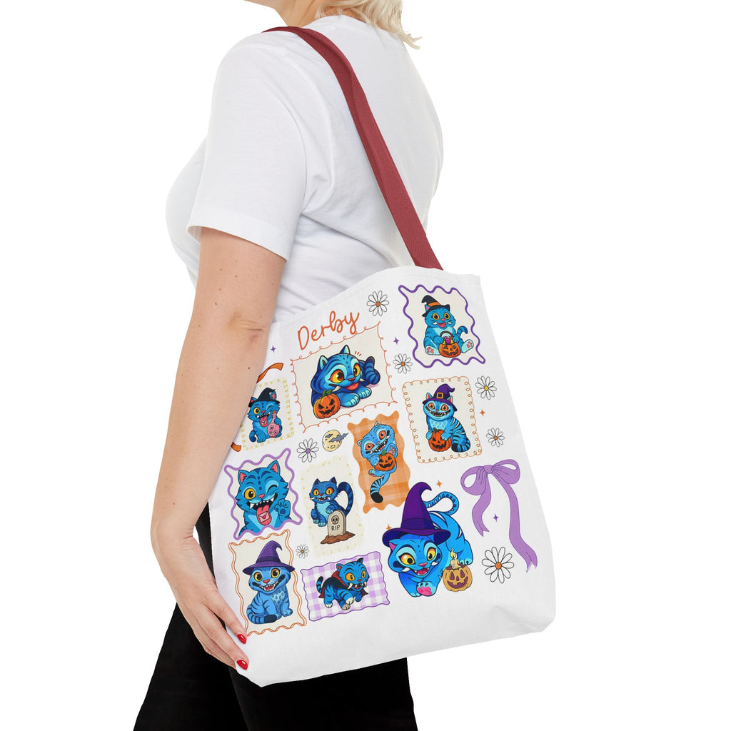 Whimsical Halloween Tote Bag, Eco-Friendly Shopping Bag, Cute Gift for Witches, Spooky Season Essentials, Derby Themed Accessories