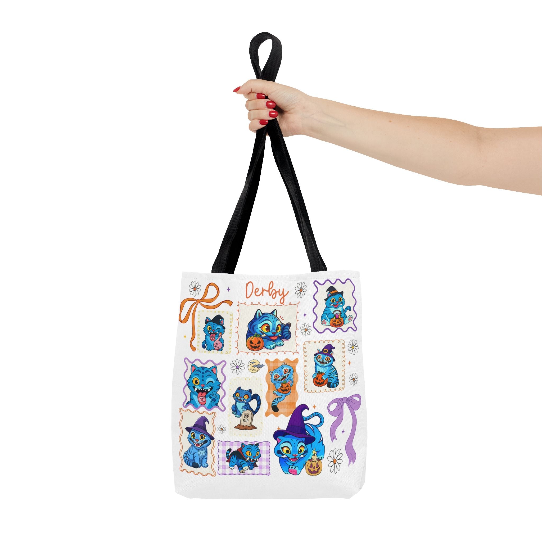 Whimsical Halloween Tote Bag, Eco-Friendly Shopping Bag, Cute Gift for Witches, Spooky Season Essentials, Derby Themed Accessories