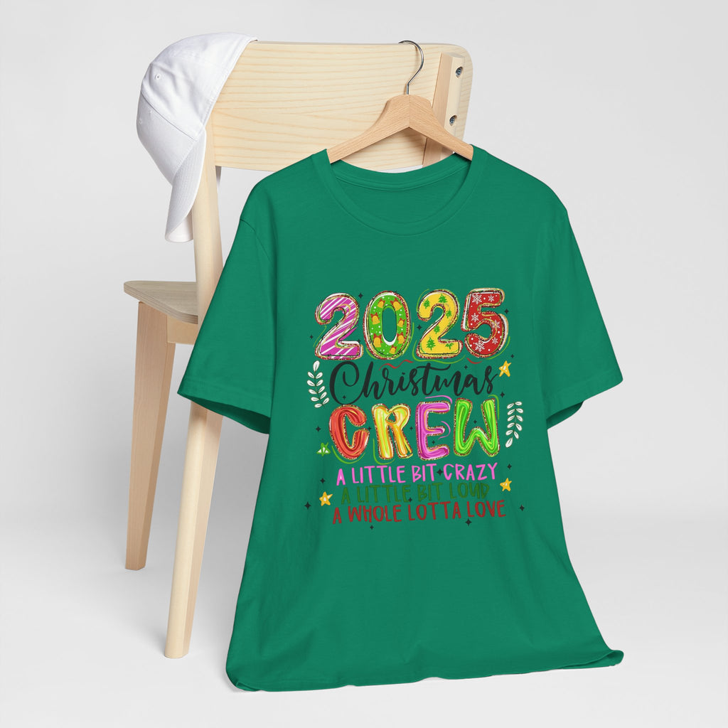 2025 Christmas Crew T-Shirt, Funny Family Holiday Matching Tee, Colorful Festive Graphic Shirt, Xmas Party Outfit for Group