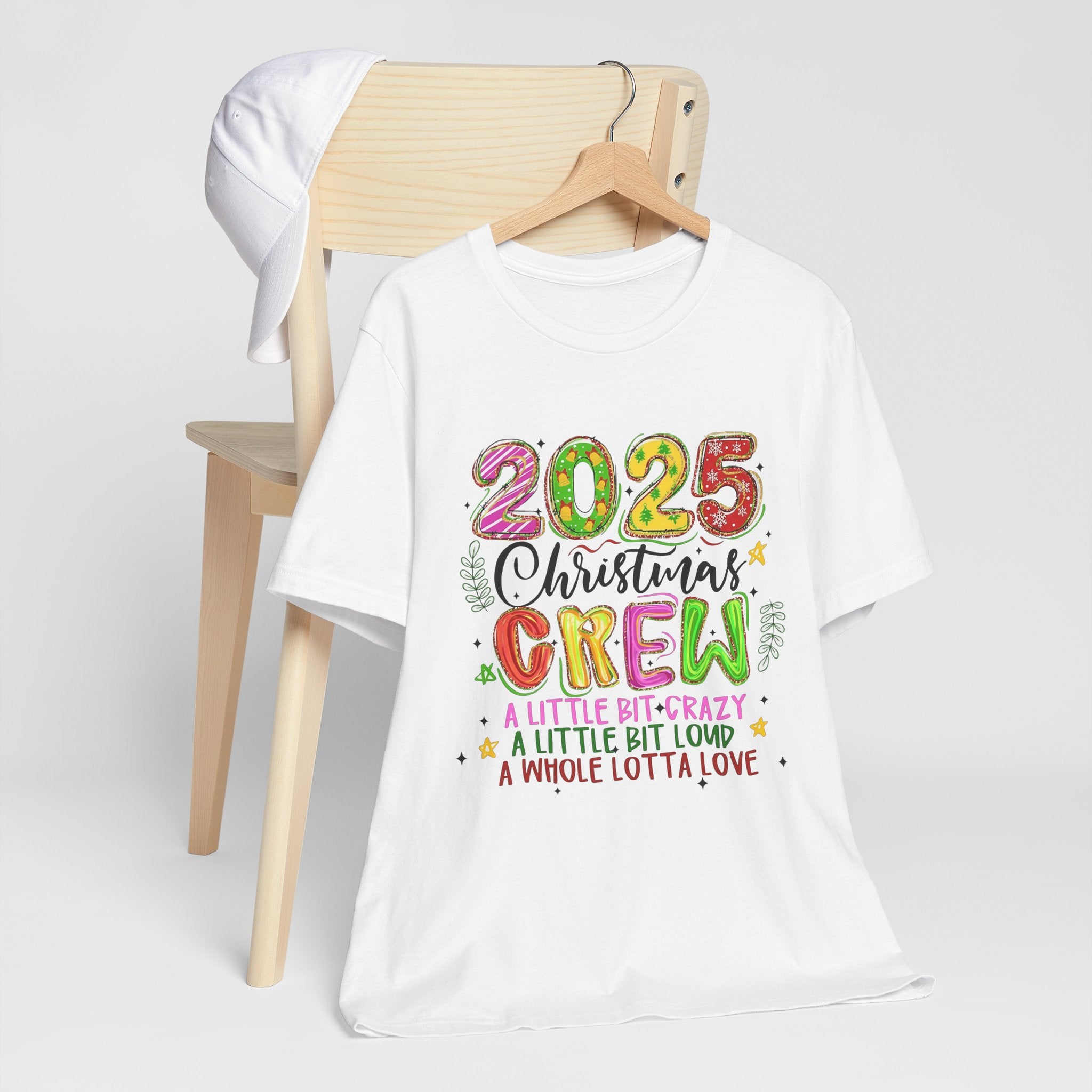 2025 Christmas Crew T-Shirt, Funny Family Holiday Matching Tee, Colorful Festive Graphic Shirt, Xmas Party Outfit for Group