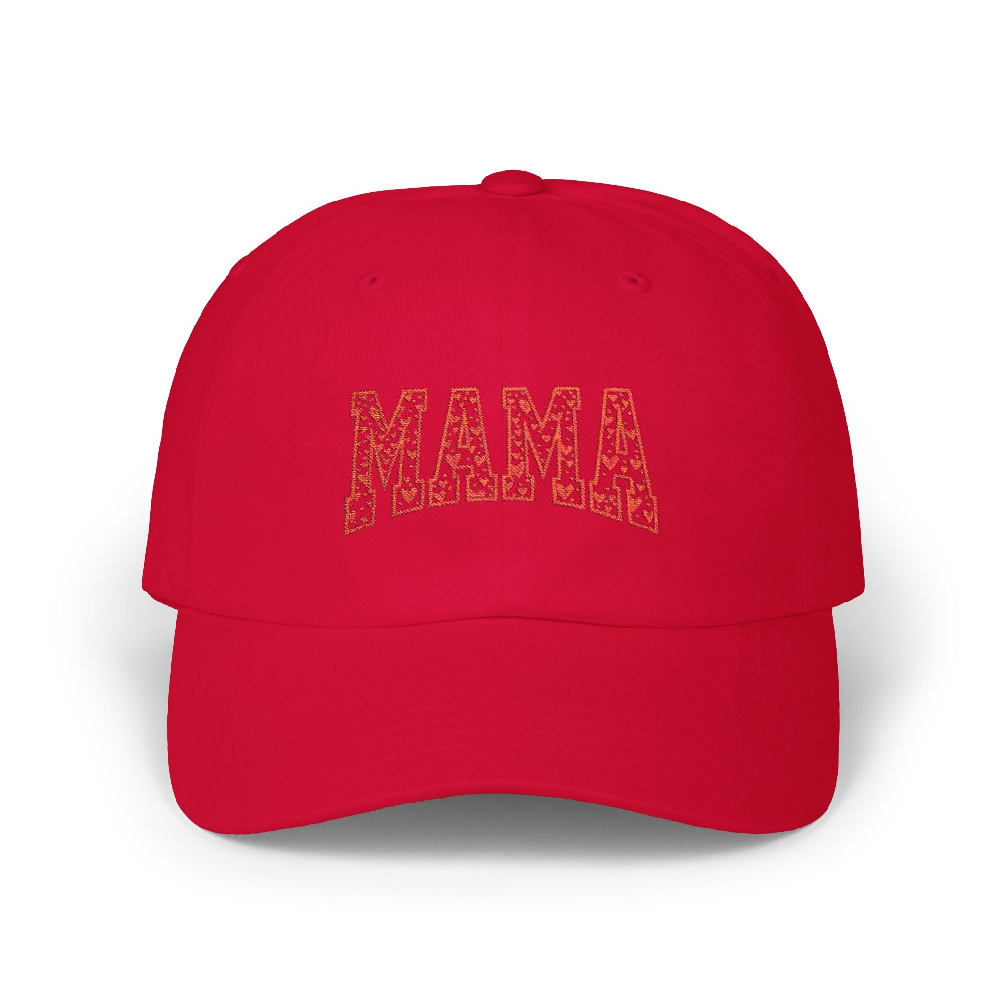 MAMA Heart Embroidered Hat, Red Heart Stitch Design Cap, Valentine Mom Embroidery, Mother's Day Gift Hat, Cute Mama Baseball Cap