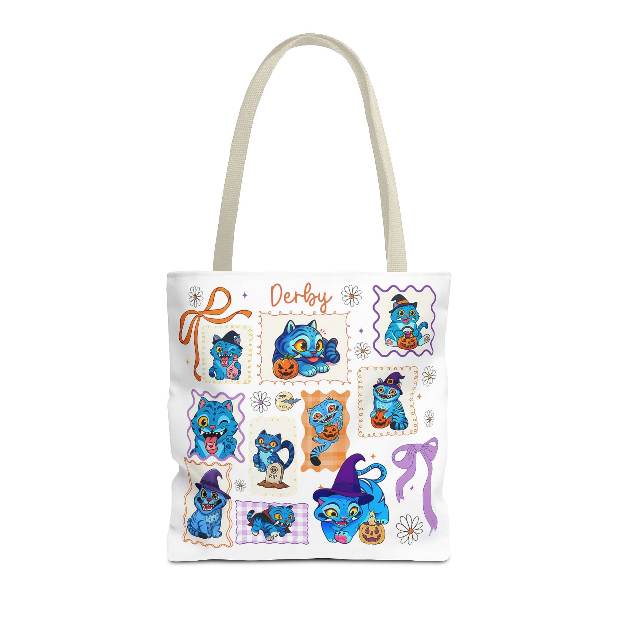 Whimsical Halloween Tote Bag, Eco-Friendly Shopping Bag, Cute Gift for Witches, Spooky Season Essentials, Derby Themed Accessories