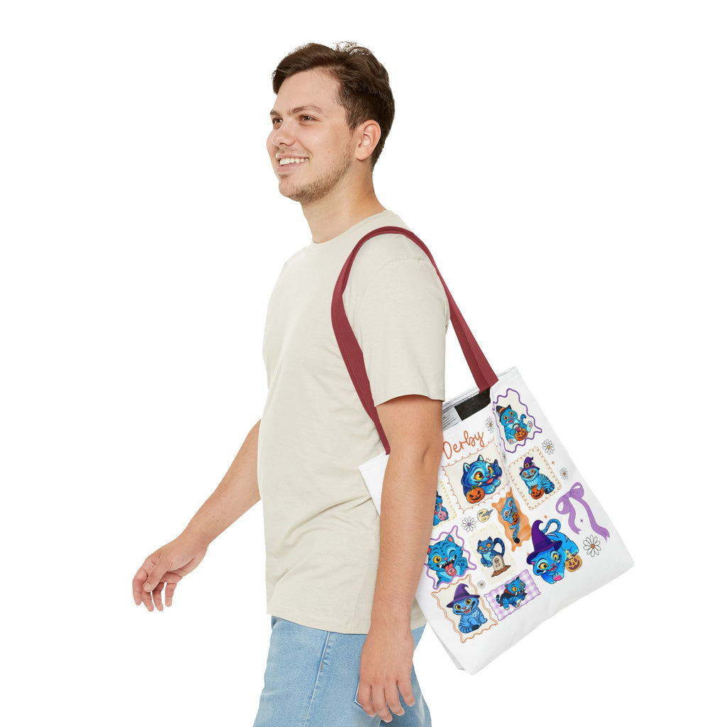 Whimsical Halloween Tote Bag, Eco-Friendly Shopping Bag, Cute Gift for Witches, Spooky Season Essentials, Derby Themed Accessories