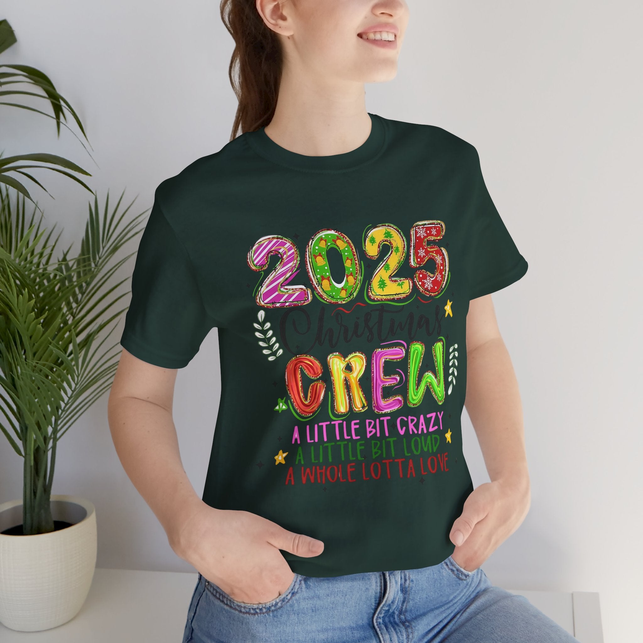 2025 Christmas Crew T-Shirt, Funny Family Holiday Matching Tee, Colorful Festive Graphic Shirt, Xmas Party Outfit for Group