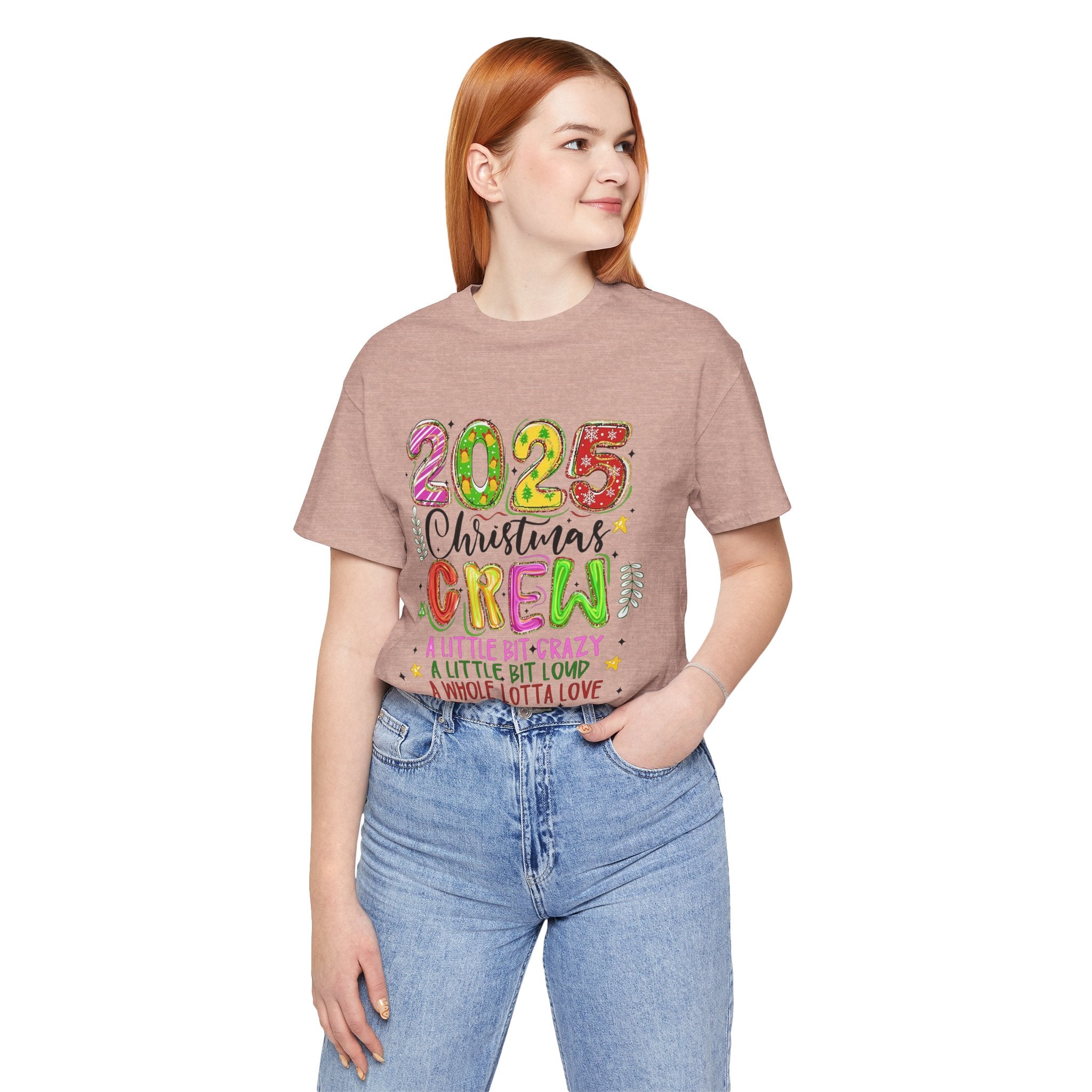 2025 Christmas Crew T-Shirt, Funny Family Holiday Matching Tee, Colorful Festive Graphic Shirt, Xmas Party Outfit for Group