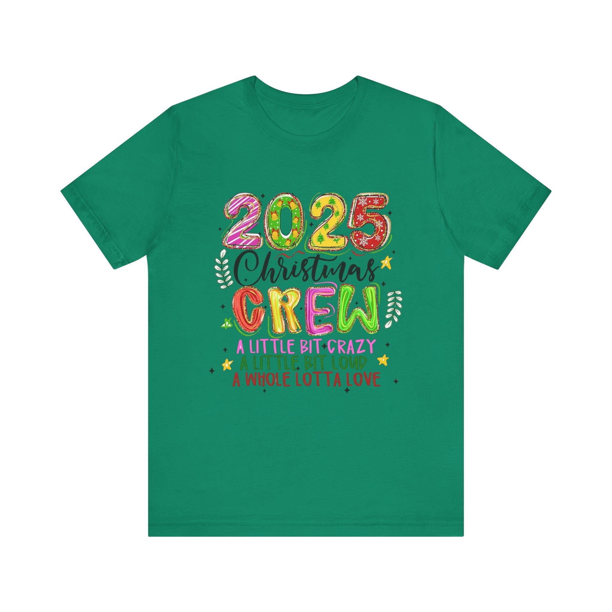 2025 Christmas Crew T-Shirt, Funny Family Holiday Matching Tee, Colorful Festive Graphic Shirt, Xmas Party Outfit for Group