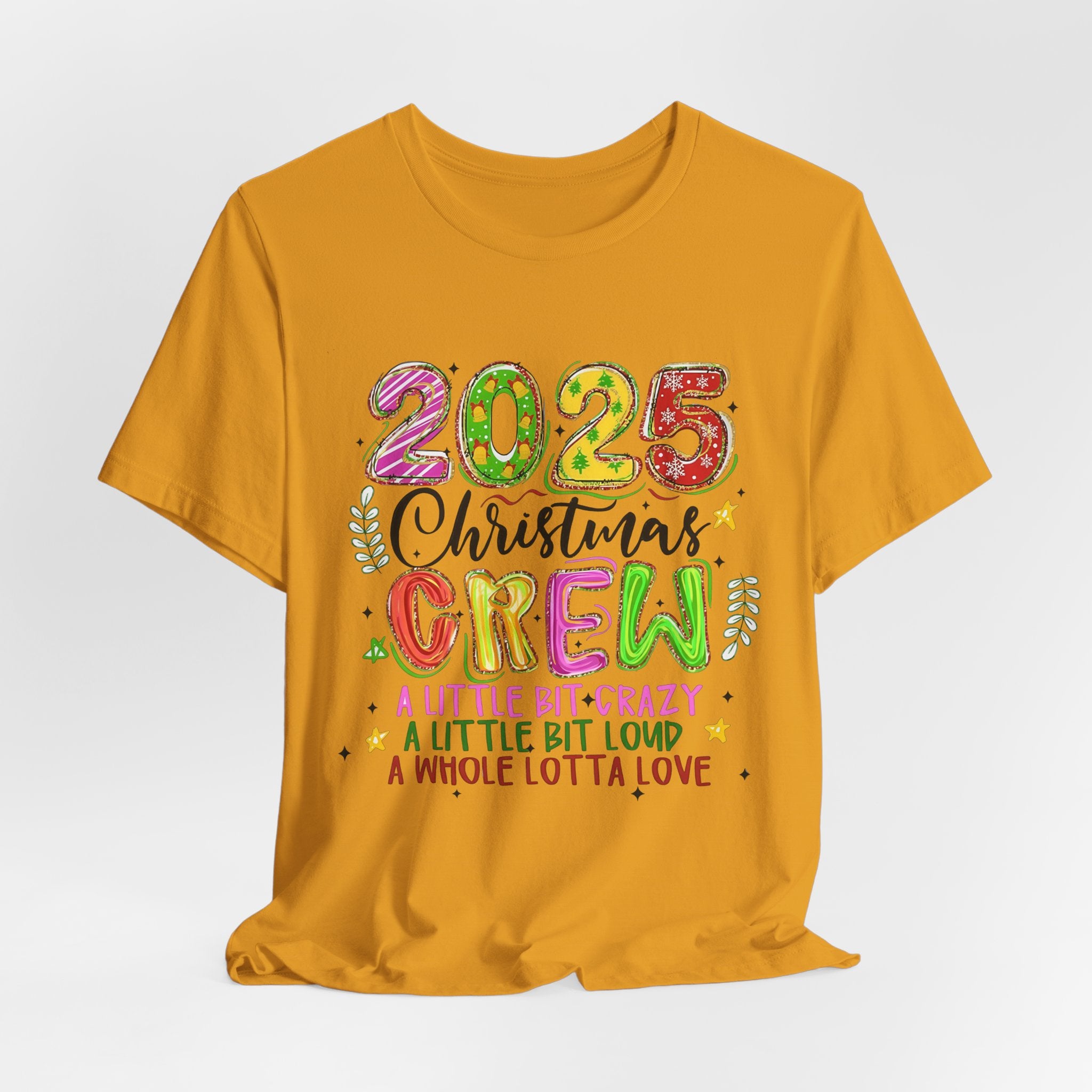 2025 Christmas Crew T-Shirt, Funny Family Holiday Matching Tee, Colorful Festive Graphic Shirt, Xmas Party Outfit for Group