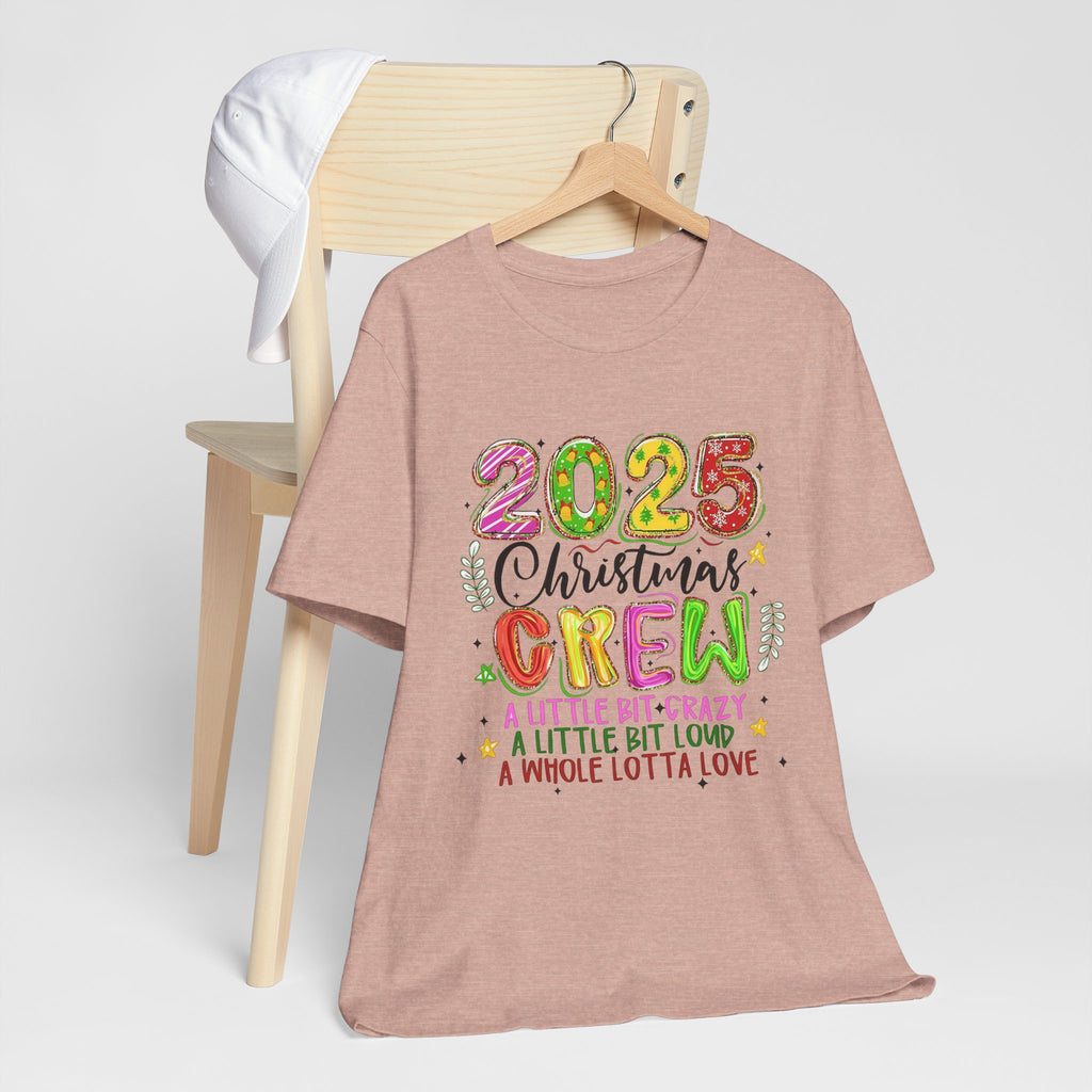 2025 Christmas Crew T-Shirt, Funny Family Holiday Matching Tee, Colorful Festive Graphic Shirt, Xmas Party Outfit for Group