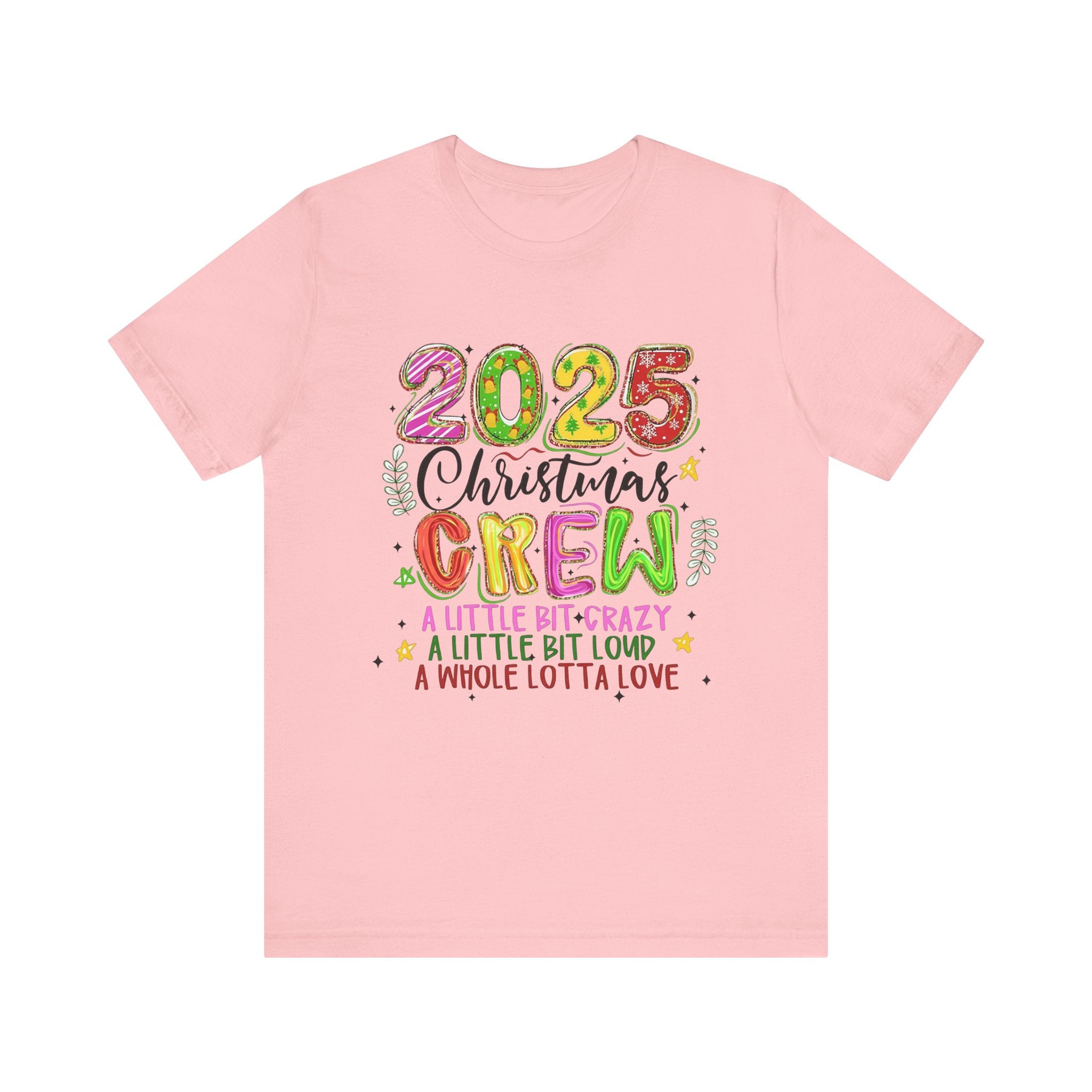 2025 Christmas Crew T-Shirt, Funny Family Holiday Matching Tee, Colorful Festive Graphic Shirt, Xmas Party Outfit for Group