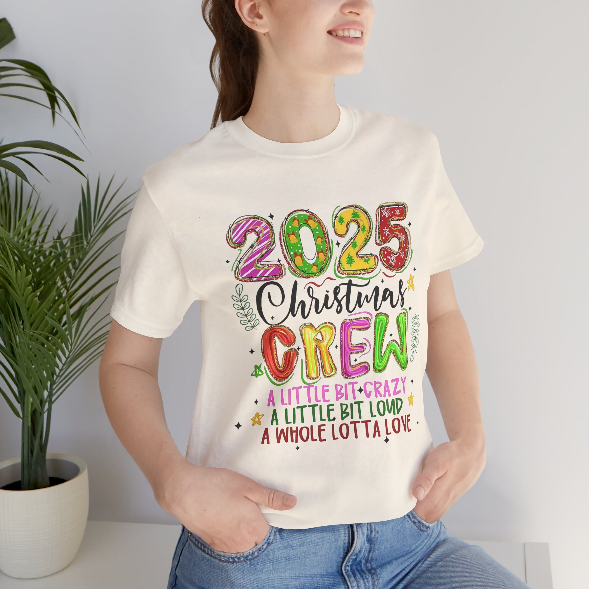 2025 Christmas Crew T-Shirt, Funny Family Holiday Matching Tee, Colorful Festive Graphic Shirt, Xmas Party Outfit for Group