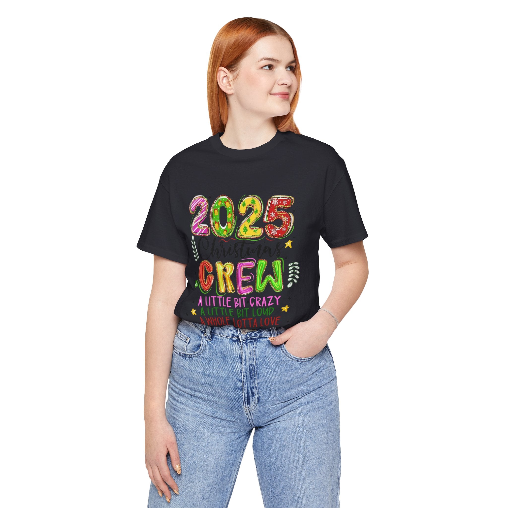 2025 Christmas Crew T-Shirt, Funny Family Holiday Matching Tee, Colorful Festive Graphic Shirt, Xmas Party Outfit for Group