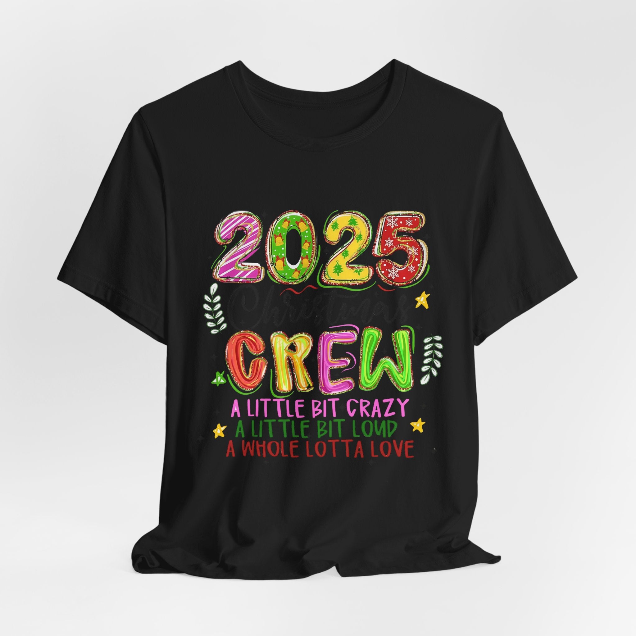 2025 Christmas Crew T-Shirt, Funny Family Holiday Matching Tee, Colorful Festive Graphic Shirt, Xmas Party Outfit for Group