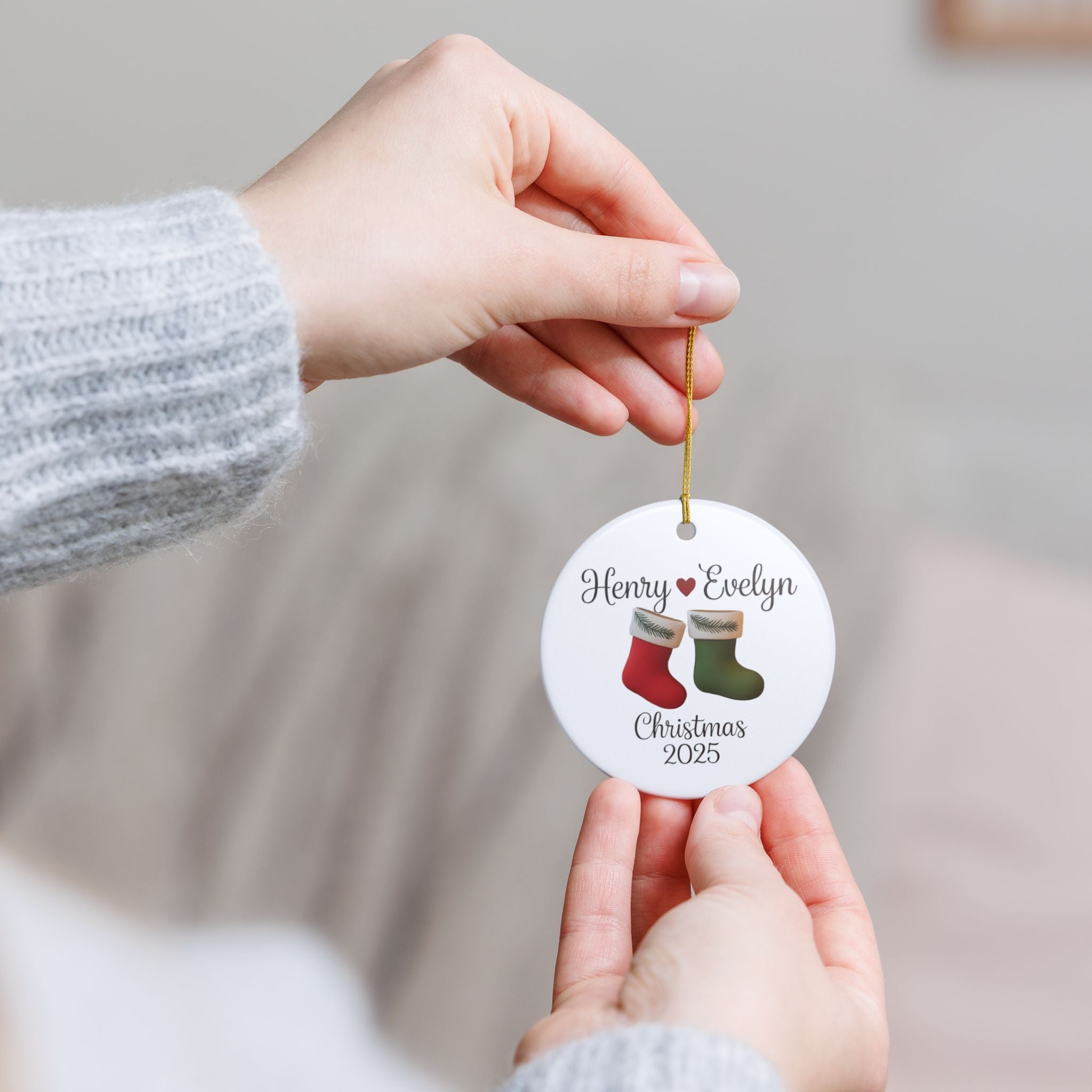 Personalized Couple Christmas Ornament 2025, Custom Couple Christmas 2025 Ornament, Family Holiday Decor, Custom Name Decoration, Festive Gift for Couples, Ornament 2025