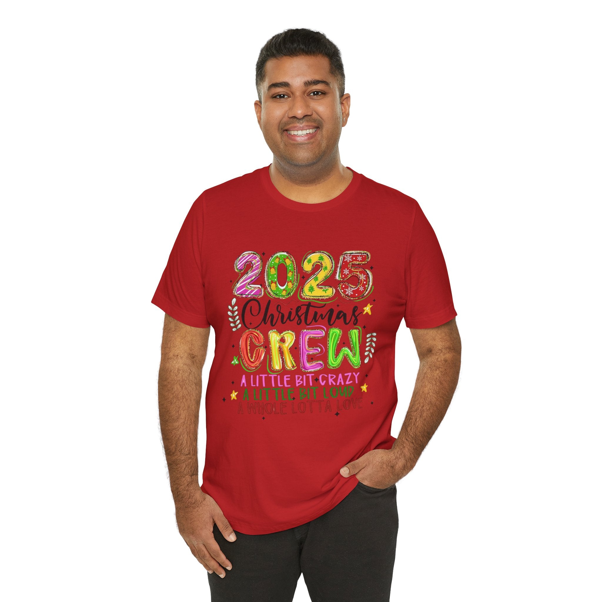 2025 Christmas Crew T-Shirt, Funny Family Holiday Matching Tee, Colorful Festive Graphic Shirt, Xmas Party Outfit for Group