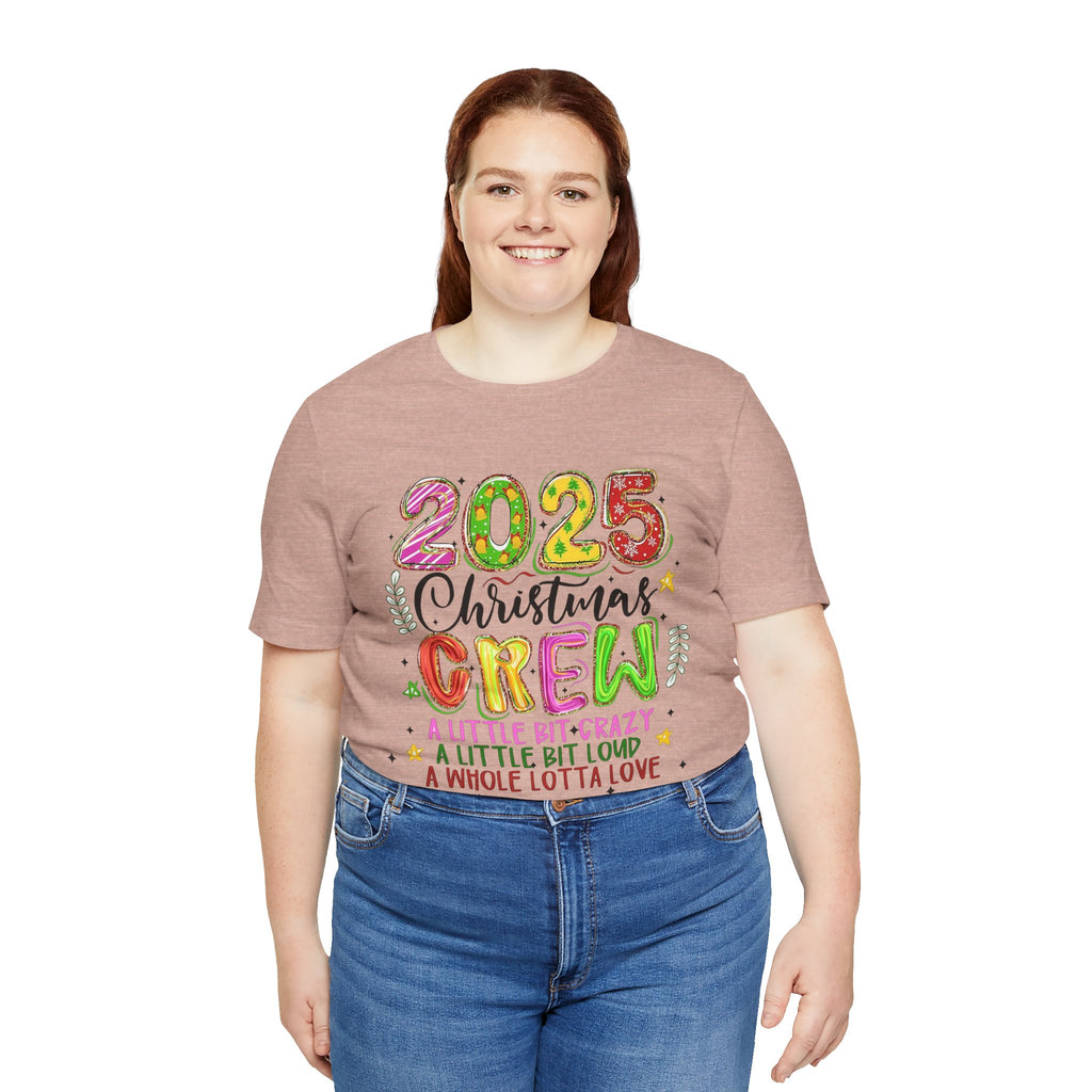 2025 Christmas Crew T-Shirt, Funny Family Holiday Matching Tee, Colorful Festive Graphic Shirt, Xmas Party Outfit for Group