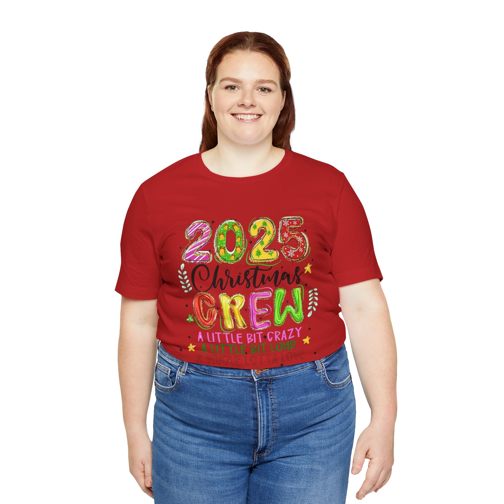 2025 Christmas Crew T-Shirt, Funny Family Holiday Matching Tee, Colorful Festive Graphic Shirt, Xmas Party Outfit for Group