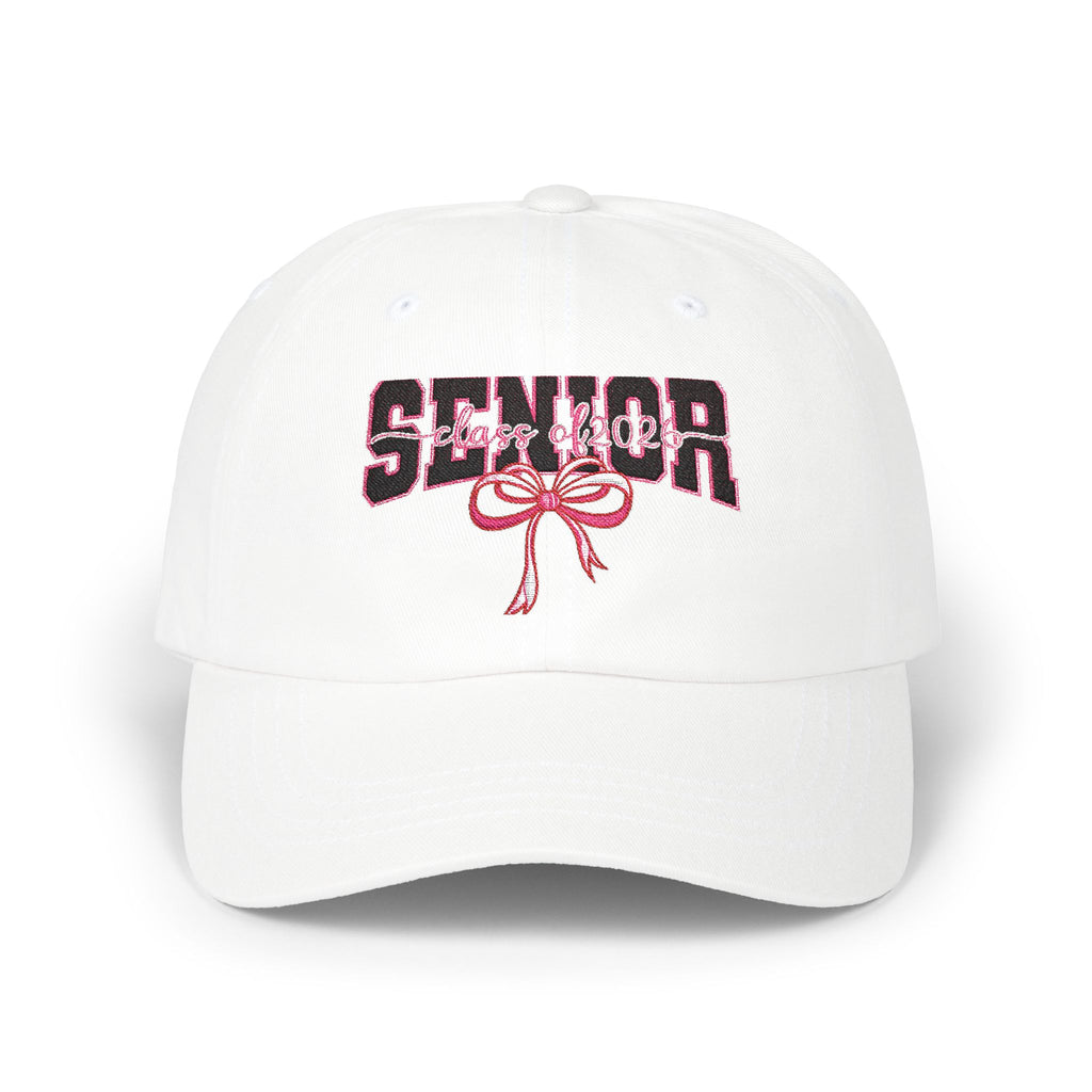 Senior Class of 2026 Embroidered Hat, Pink Bow Graduation Cap, High School Senior Baseball Hat, Class of 2026 Gift, Grad Embroidery Cap