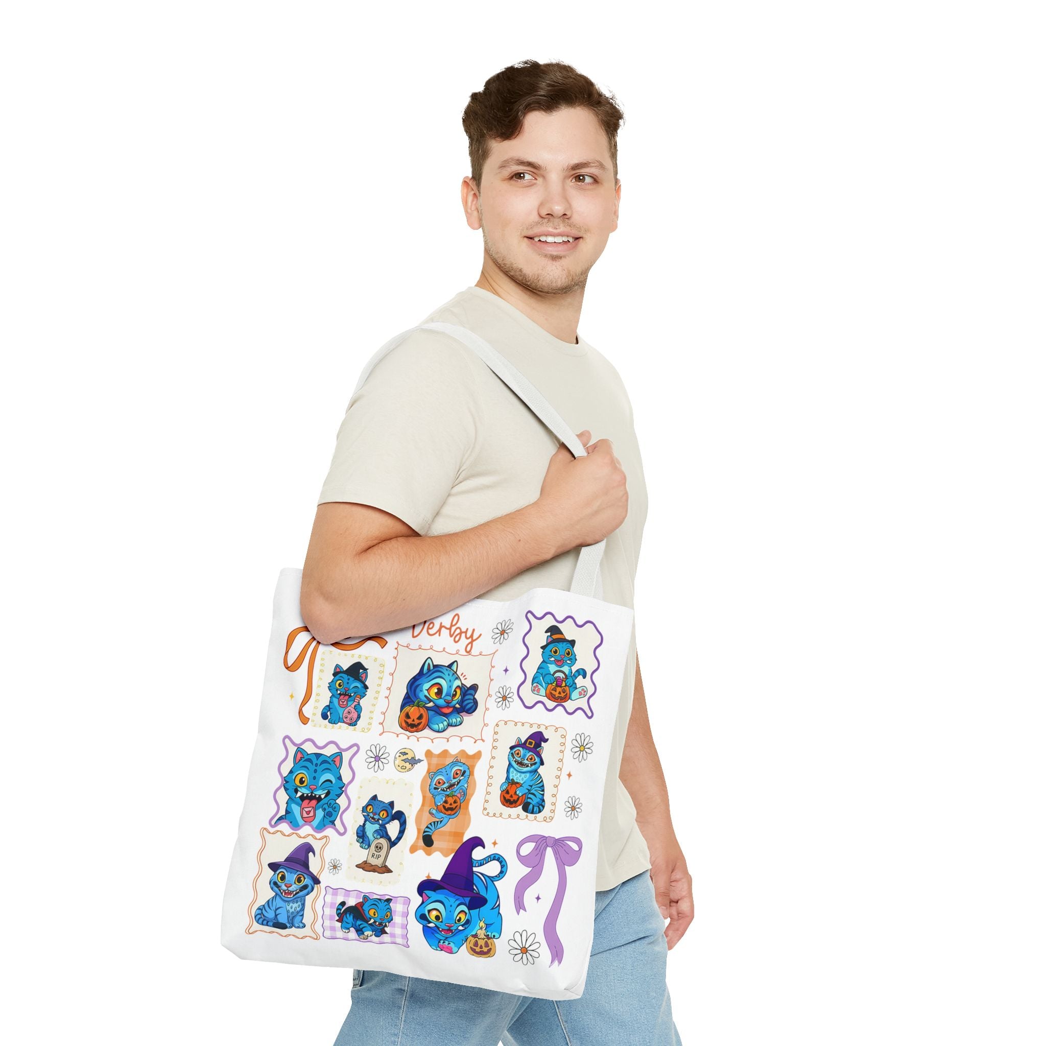 Whimsical Halloween Tote Bag, Eco-Friendly Shopping Bag, Cute Gift for Witches, Spooky Season Essentials, Derby Themed Accessories