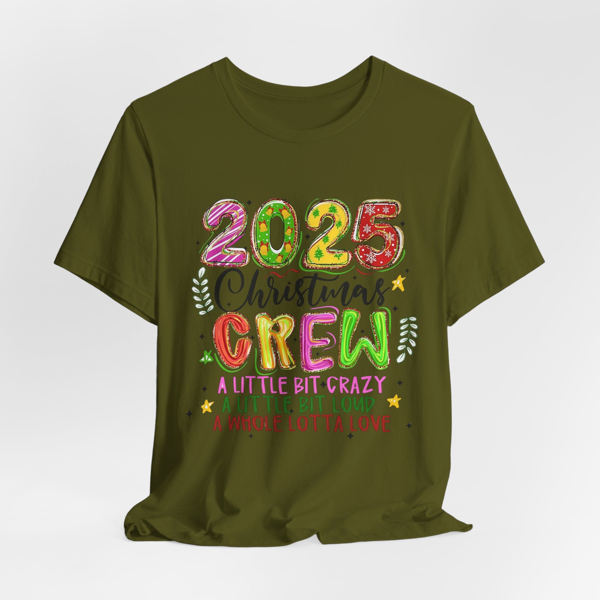 2025 Christmas Crew T-Shirt, Funny Family Holiday Matching Tee, Colorful Festive Graphic Shirt, Xmas Party Outfit for Group
