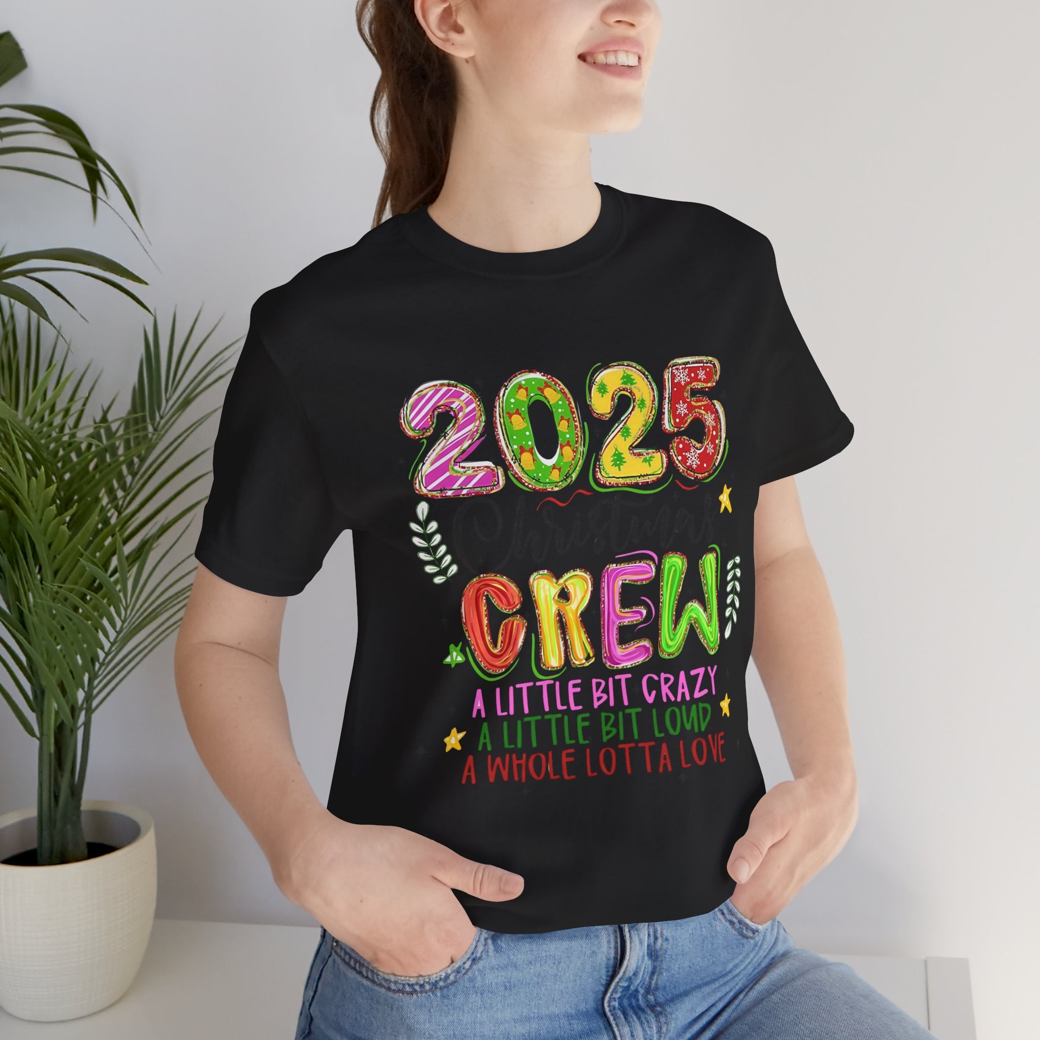 2025 Christmas Crew T-Shirt, Funny Family Holiday Matching Tee, Colorful Festive Graphic Shirt, Xmas Party Outfit for Group
